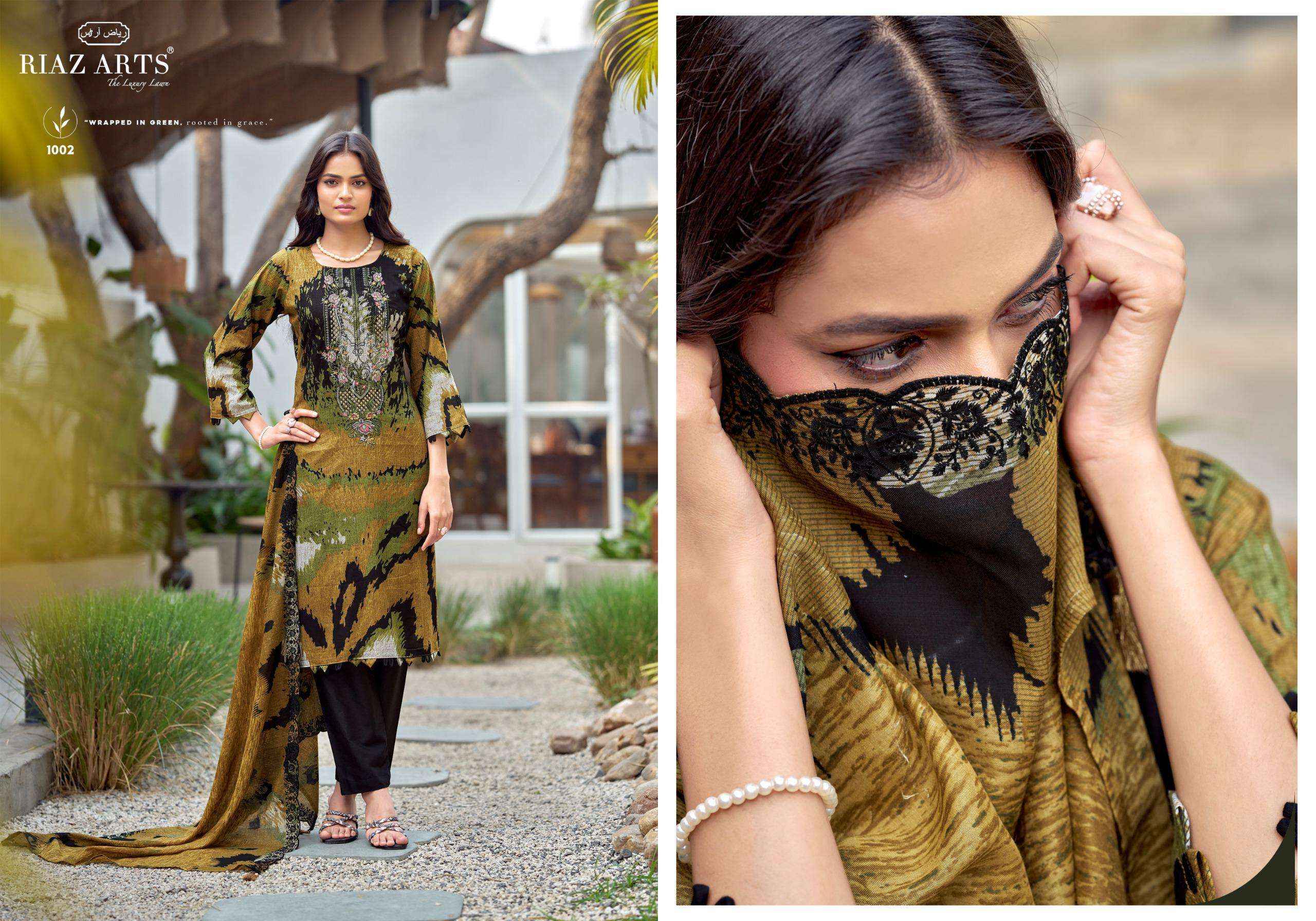Riaz Arts Bin Saeed Lawn Cotton Dress Material 6 pcs Catalogue