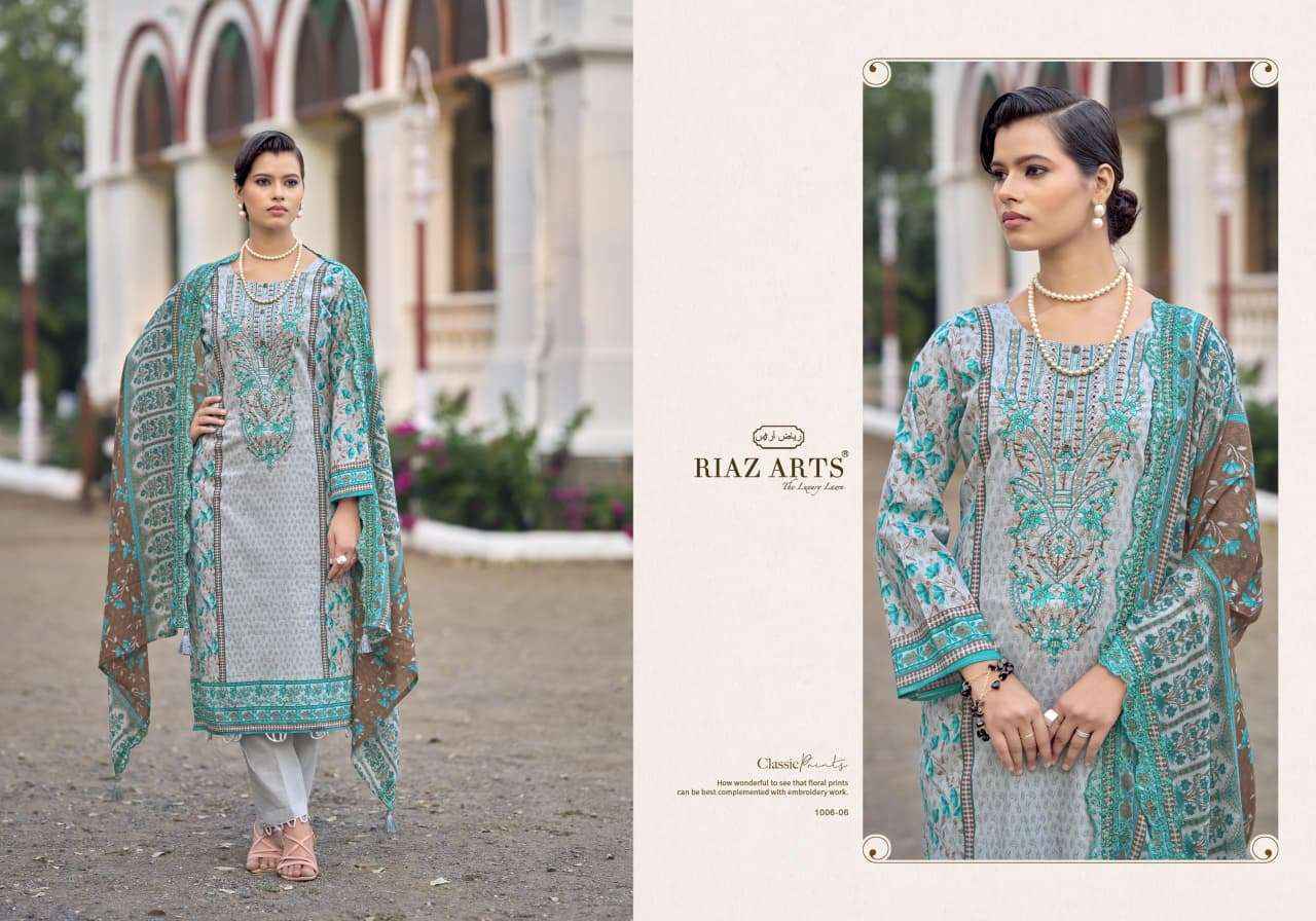 Riaz Arts Bin Saeed Nawazish Vol 2 Lawn Cotton Dress Material 6 pcs Catalogue