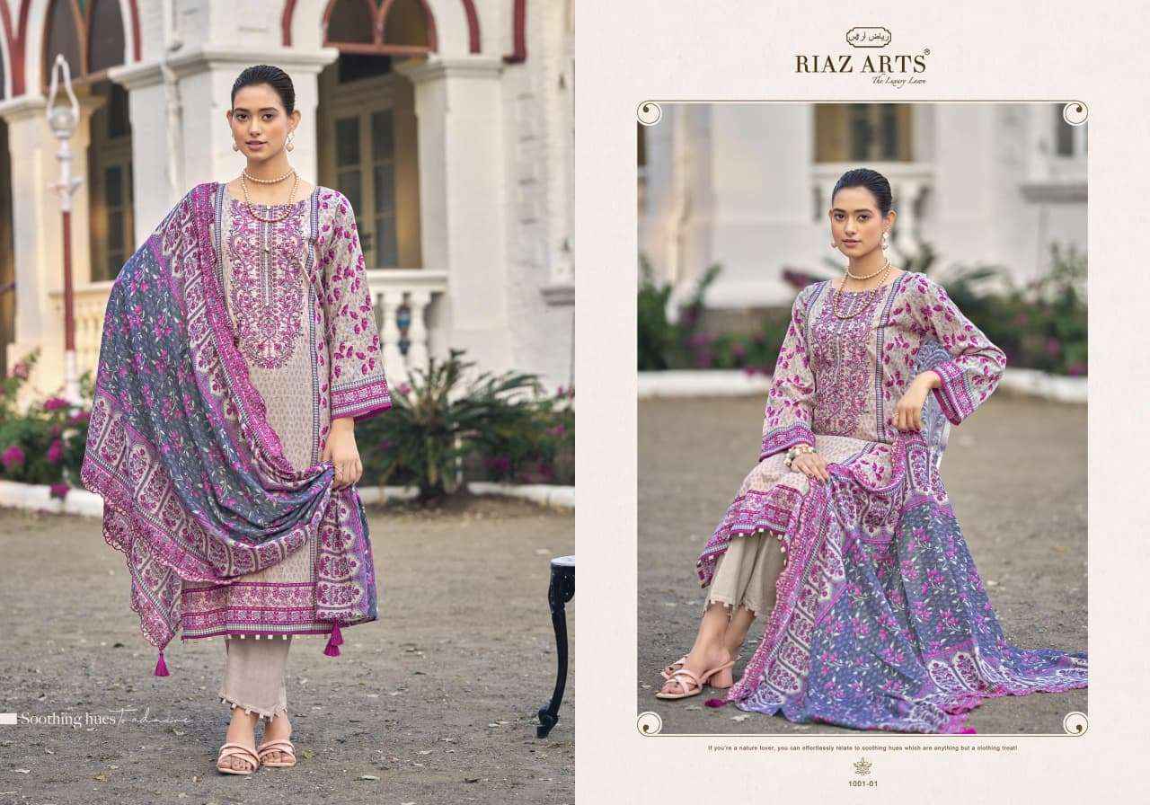Riaz Arts Bin Saeed Nawazish Vol 2 Lawn Cotton Dress Material 6 pcs Catalogue