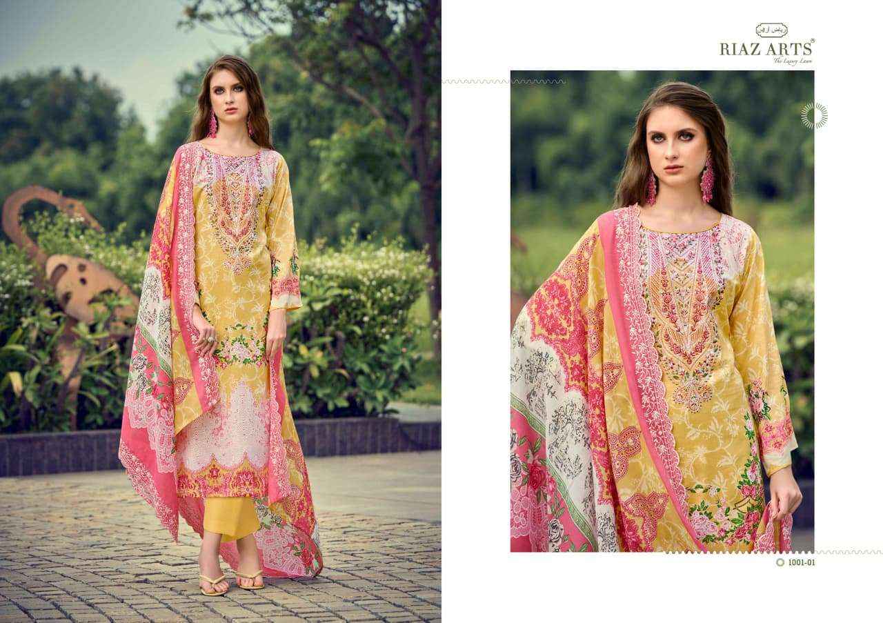 Riaz Arts Himsa Lawn Cotton Dress Material 8 pcs Catalogue