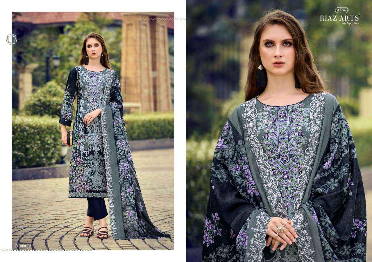 Riaz Arts Himsa Lawn Cotton Dress Material 8 pcs Catalogue