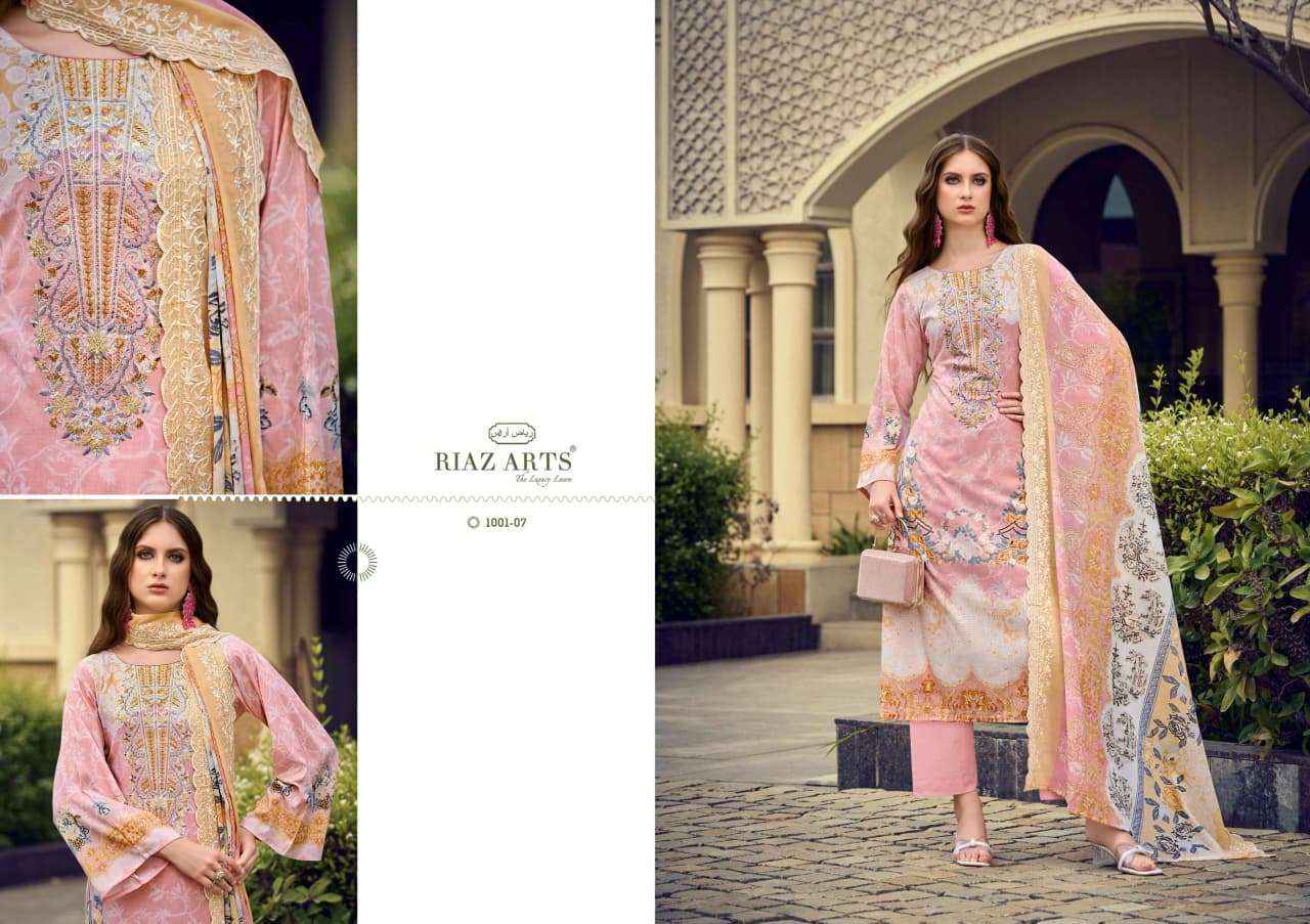 Riaz Arts Himsa Lawn Cotton Dress Material 8 pcs Catalogue