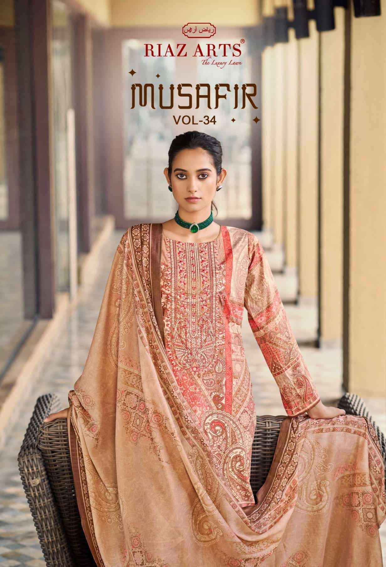 Riaz Arts Musafir Vol 34 Cotton Dress Material 6 pcs Catalogue