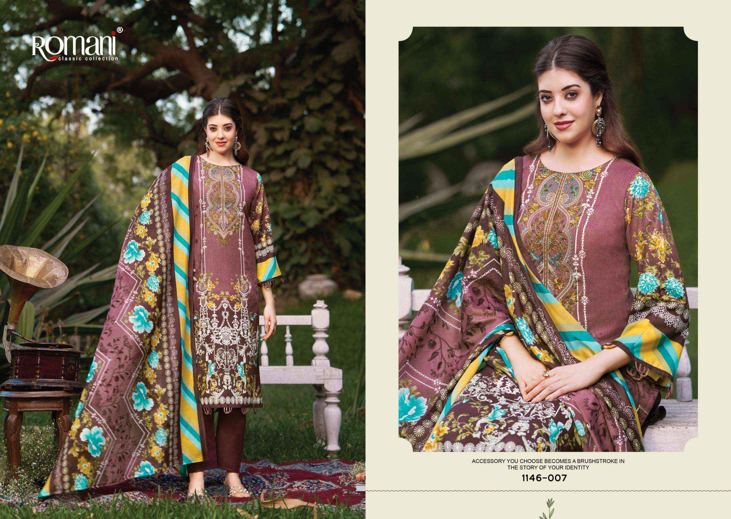 Romani Needle Wonder Vol 11 Cotton Dress Material 8 pcs Catalogue