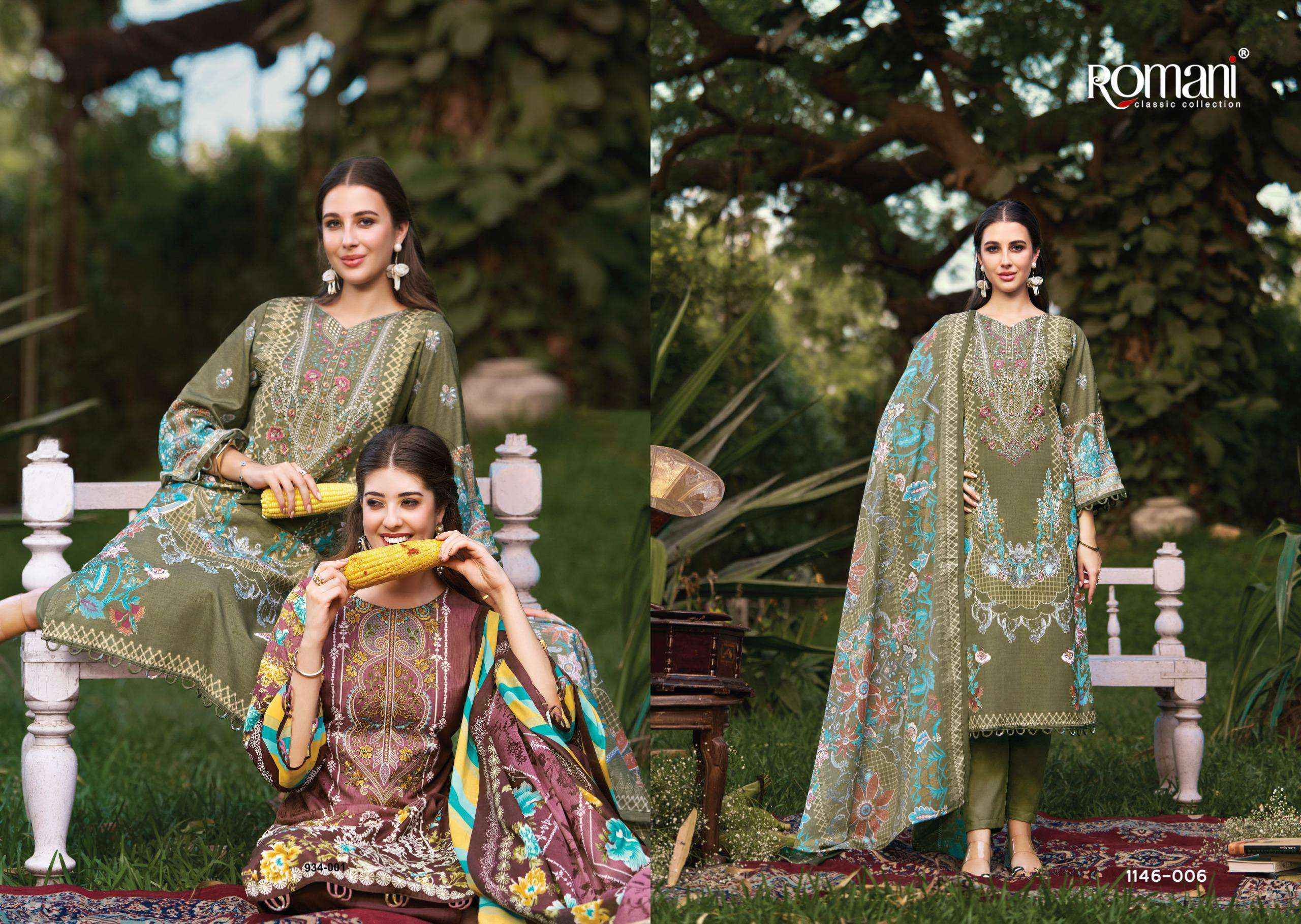 Romani Needle Wonder Vol 11 Cotton Dress Material 8 pcs Catalogue