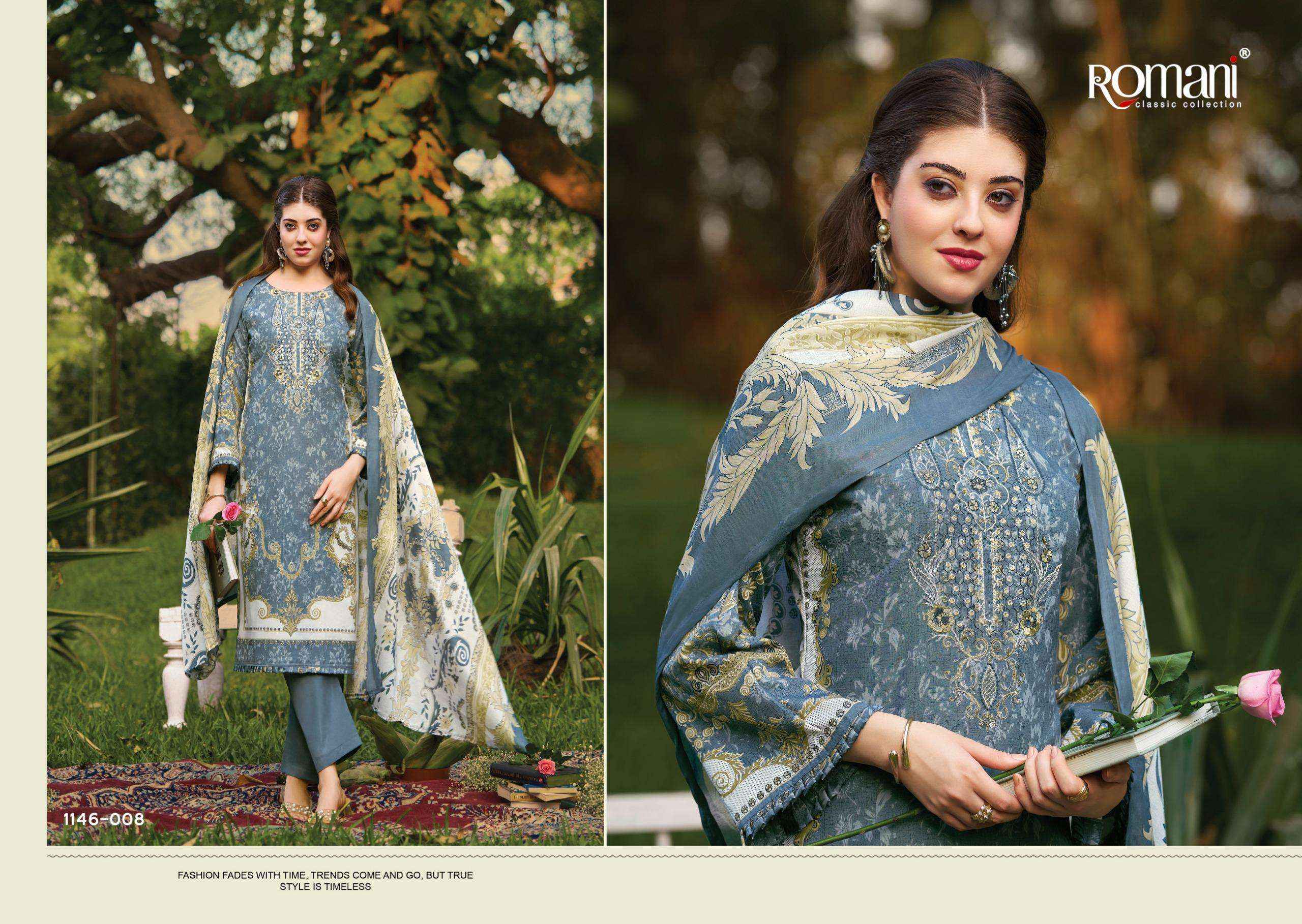 Romani Needle Wonder Vol 11 Cotton Dress Material 8 pcs Catalogue