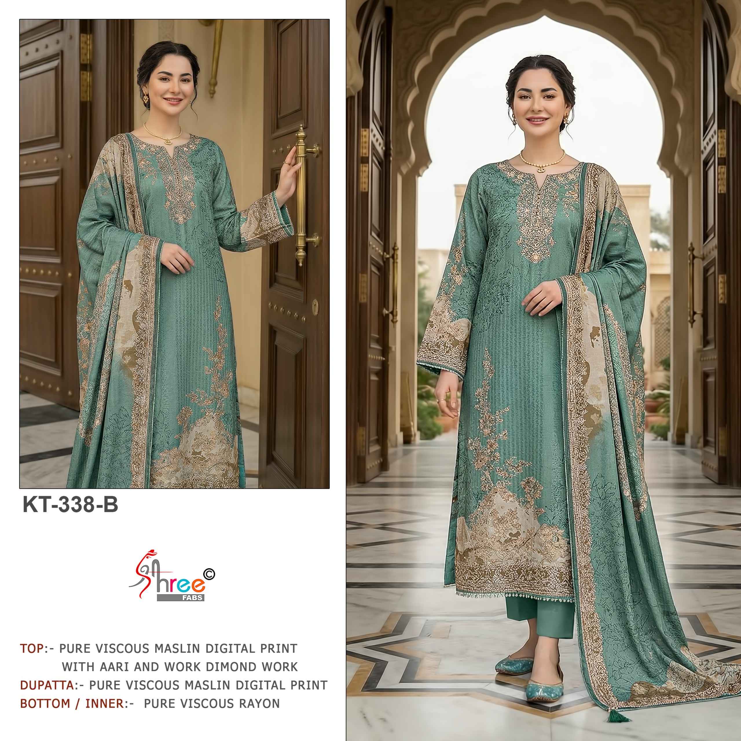 Shree Fabs KT 338 Viscous Maslin Dress Material 4 pcs Catalogue