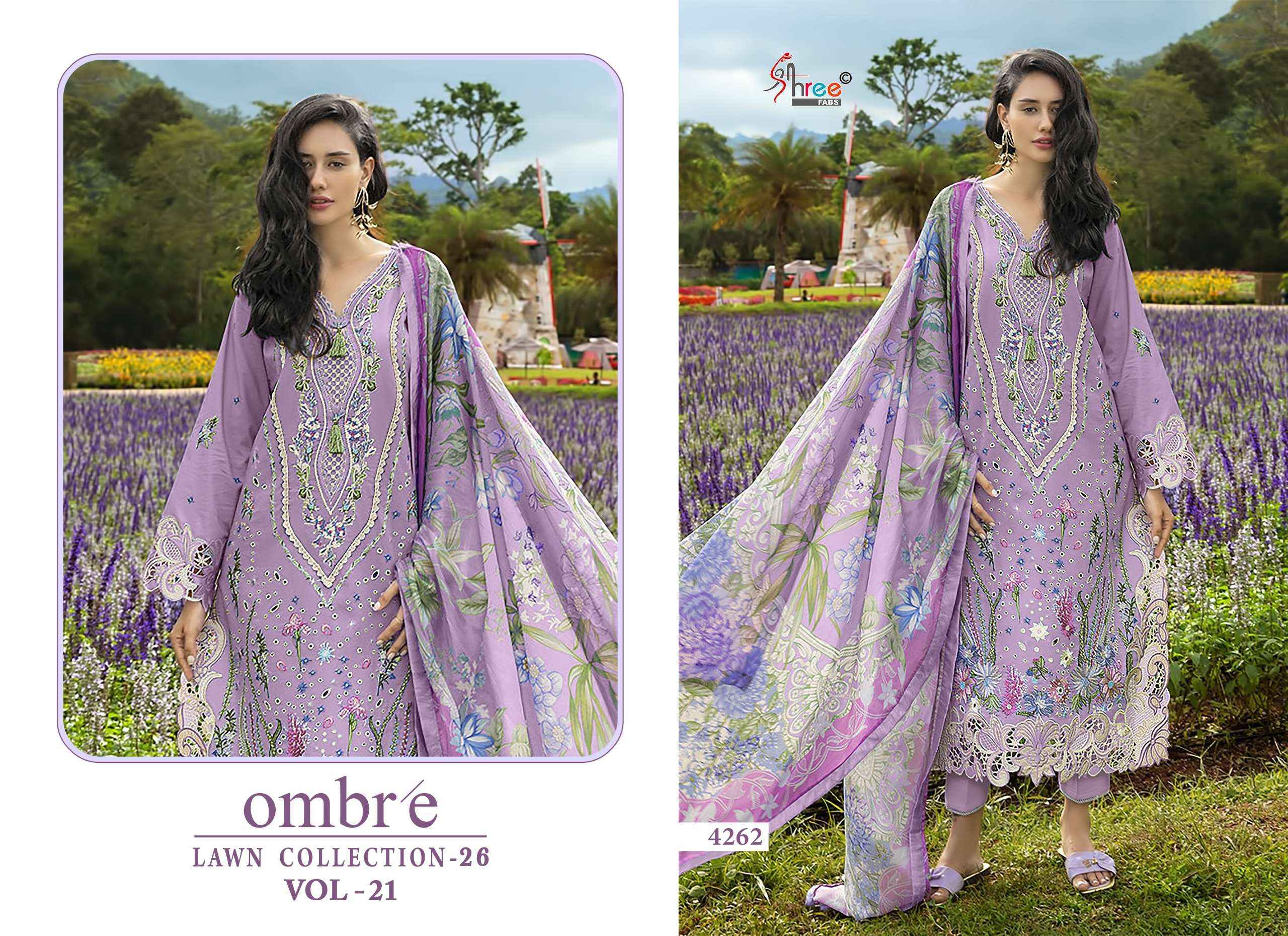 Shree Fabs Ombre Lawn Collection 26 Vol 21 Cotton Dress Material 6 pcs Catalogue