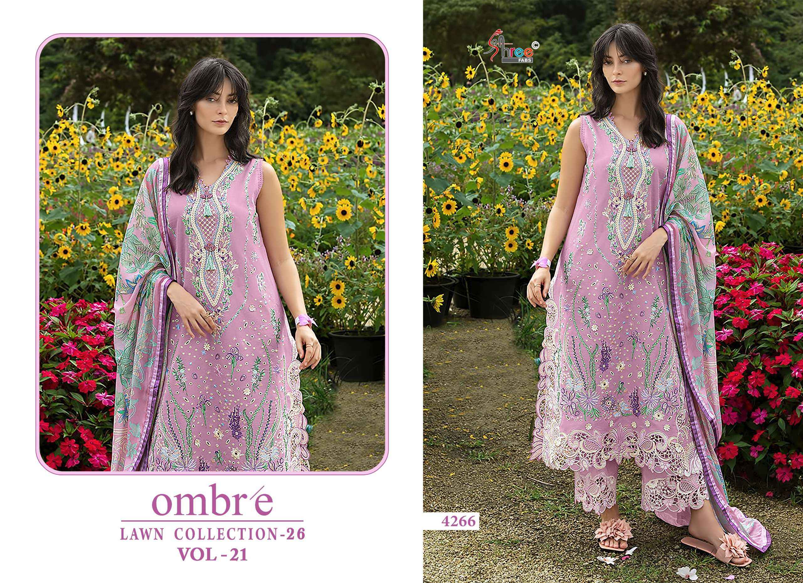 Shree Fabs Ombre Lawn Collection 26 Vol 21 Cotton Dress Material 6 pcs Catalogue