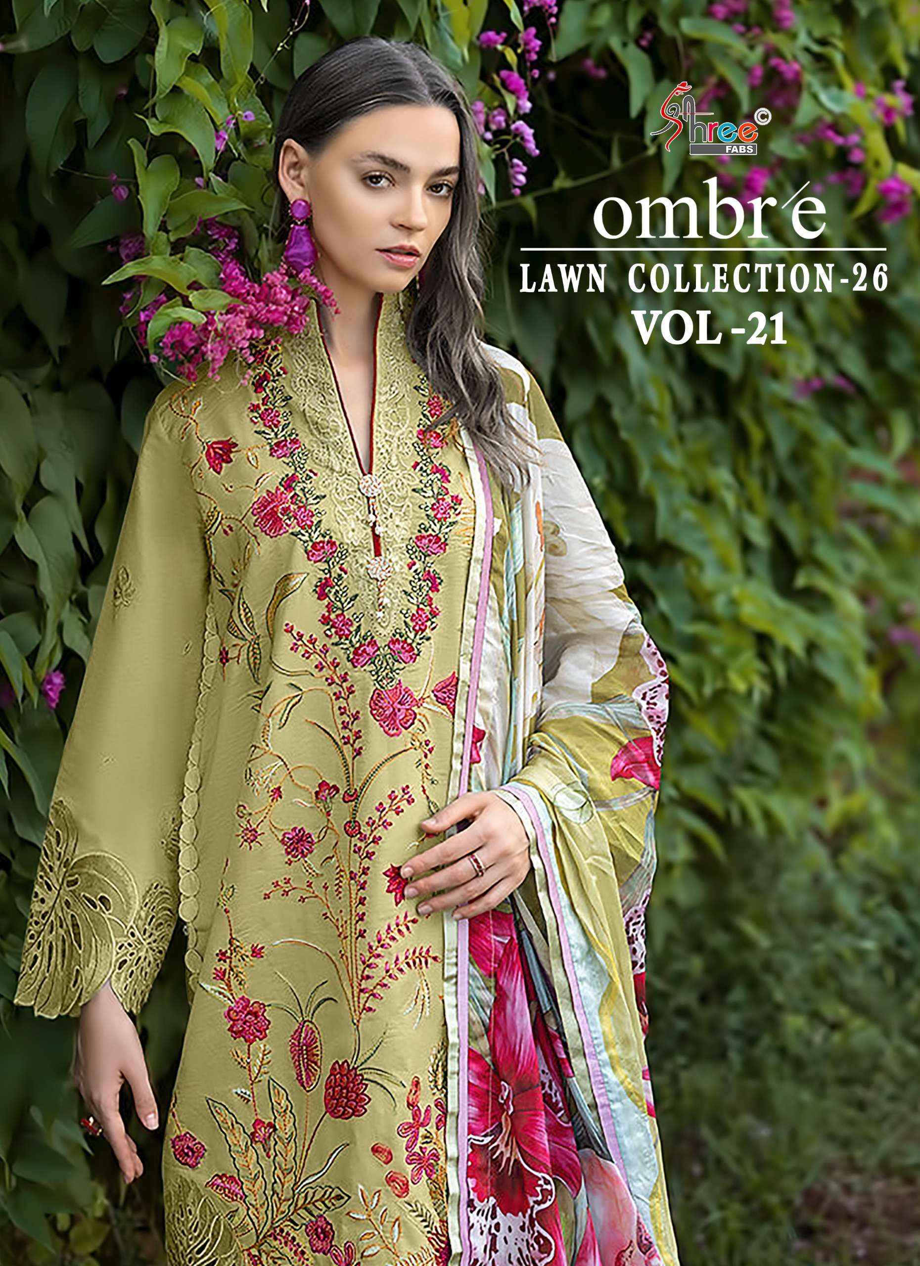 Shree Fabs Ombre Lawn Collection 26 Vol 21 Cotton Dress Material 6 pcs Catalogue