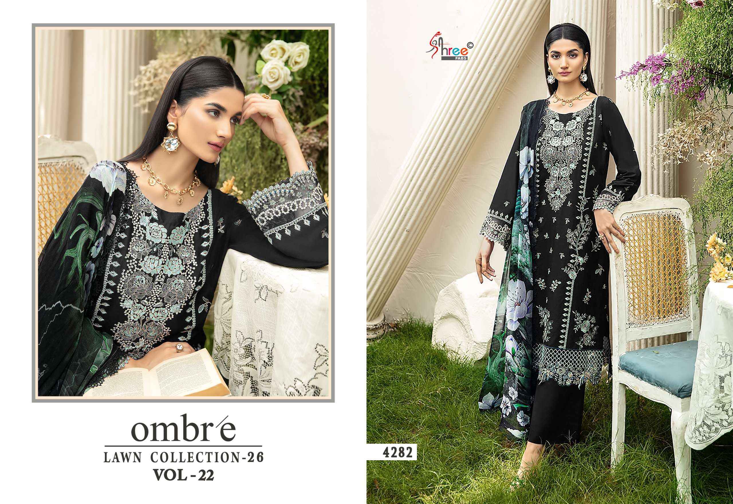 Shree Fabs Ombre Lawn Collection 26 Vol 22 Cotton Dress Material 3 pcs Catalogue