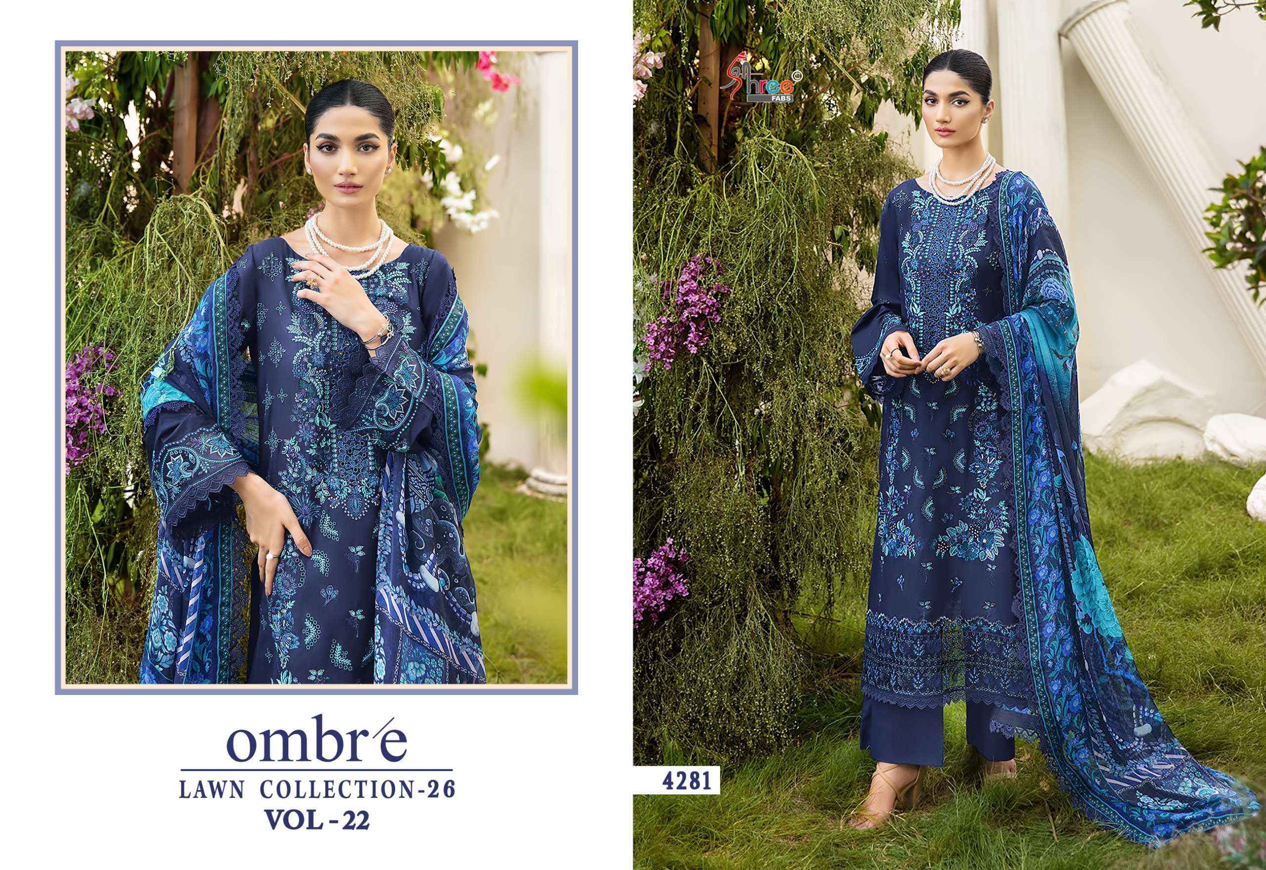 Shree Fabs Ombre Lawn Collection 26 Vol 22 Cotton Dress Material 3 pcs Catalogue