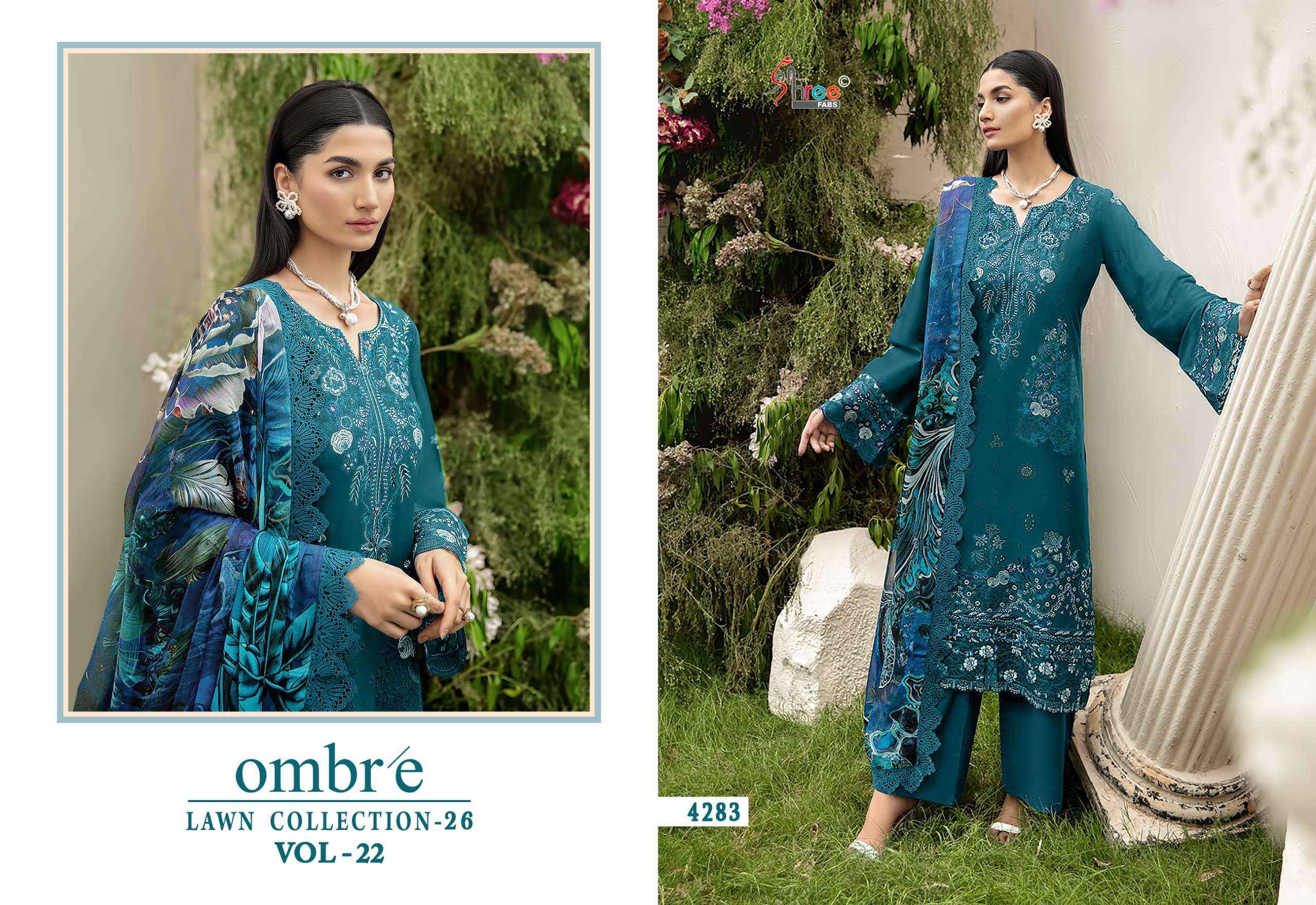 Shree Fabs Ombre Lawn Collection 26 Vol 22 Cotton Dress Material 3 pcs Catalogue