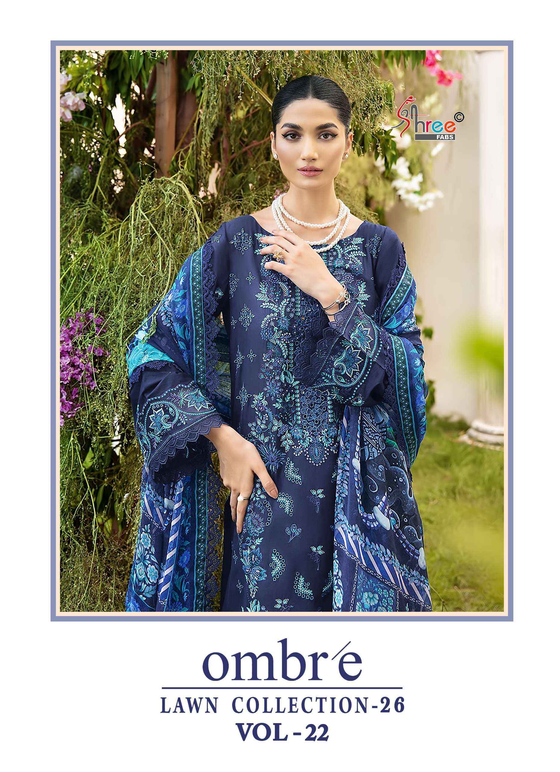 Shree Fabs Ombre Lawn Collection 26 Vol 22 Cotton Dress Material 3 pcs Catalogue