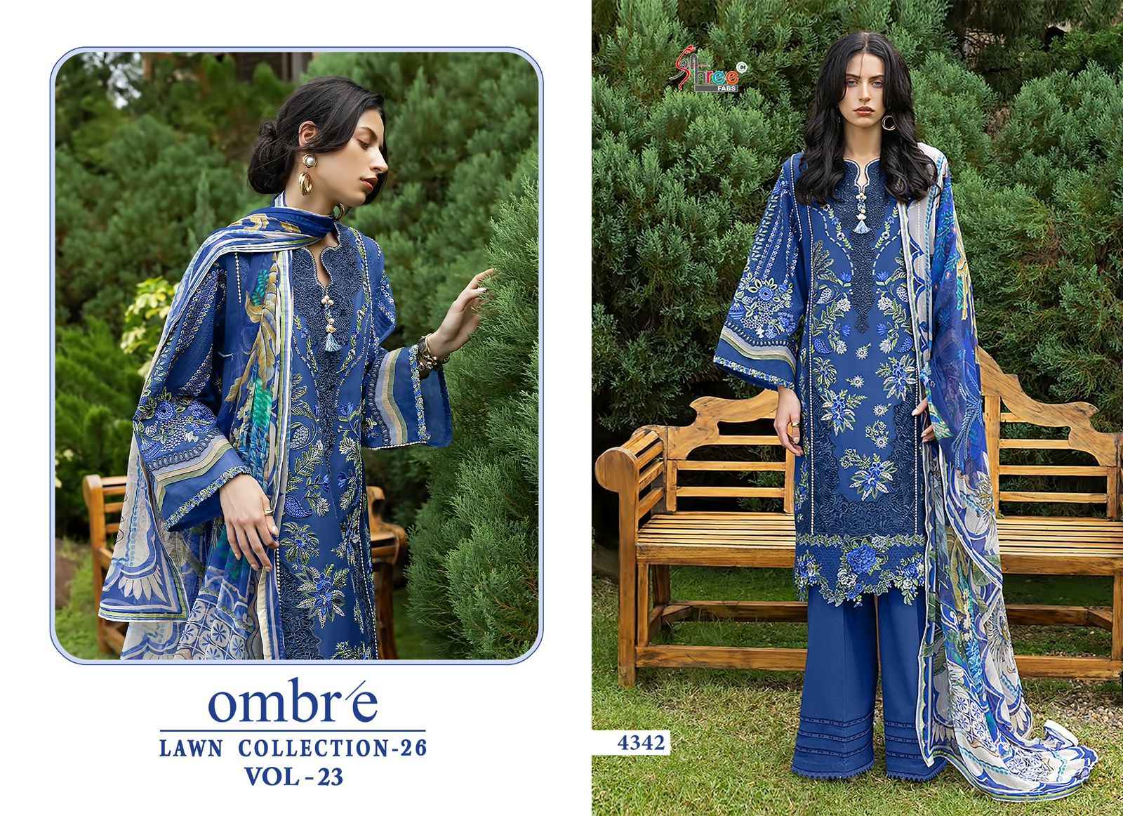 Shree Fabs Ombre Lawn Collection 26 Vol 23 Cotton Dress Material 6 pcs Catalogue