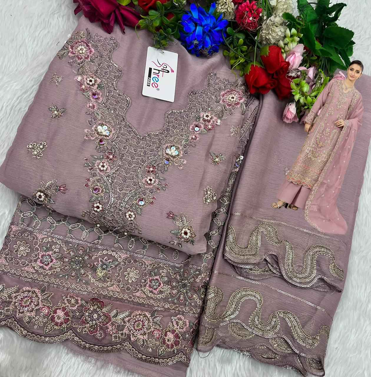 Shree Fabs SF 5620 Chiffon Dress Material 4 pcs Catalogue
