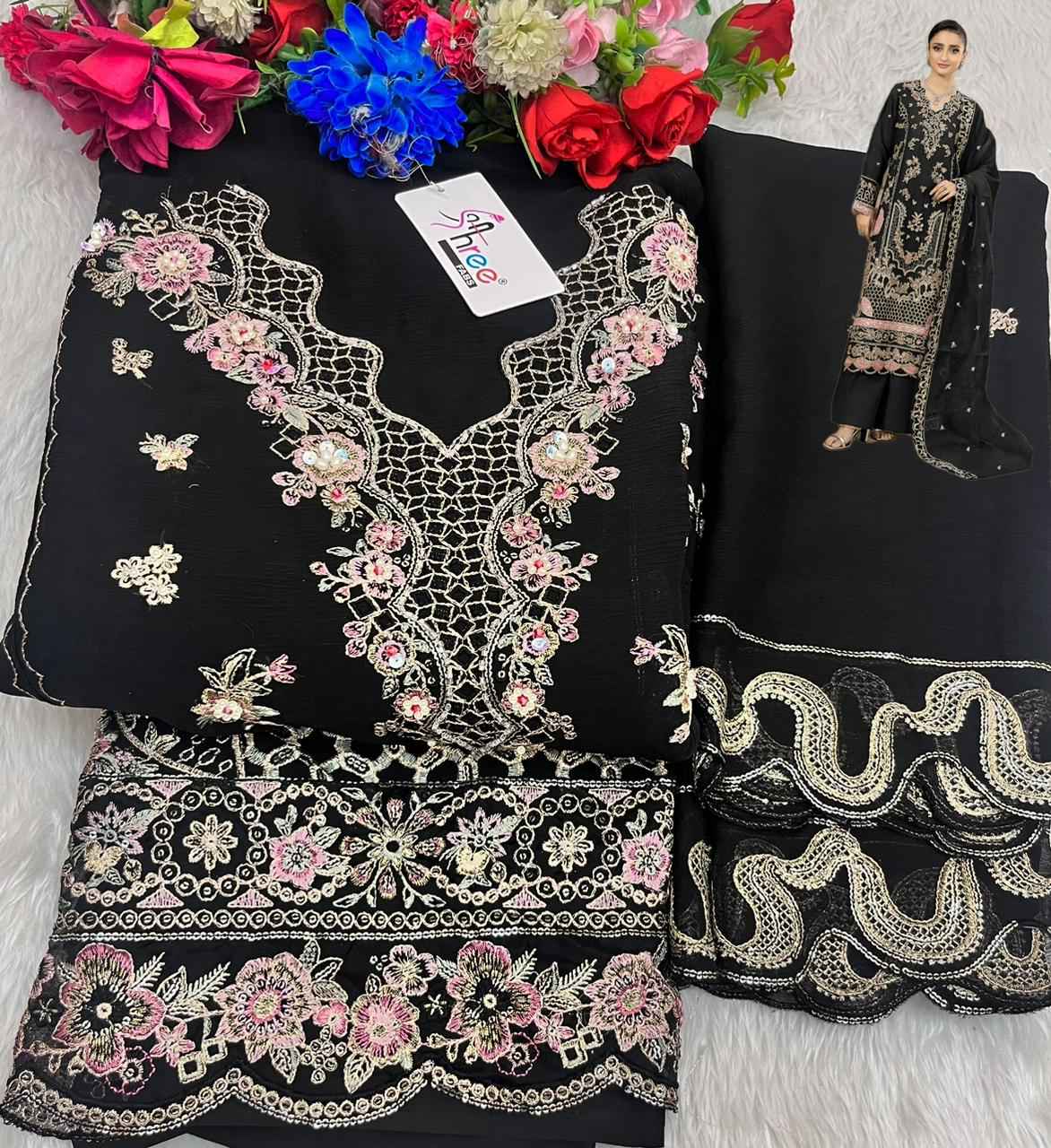 Shree Fabs SF 5620 Chiffon Dress Material 4 pcs Catalogue