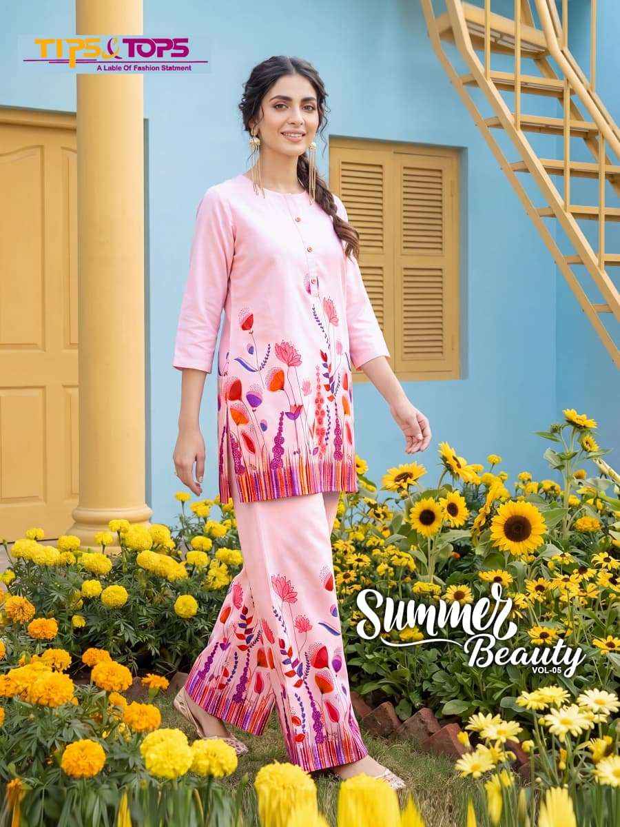 Tips & Tops Summer Beauty Vol 5 Rayon Co Ord Set 4 pcs Catalogue