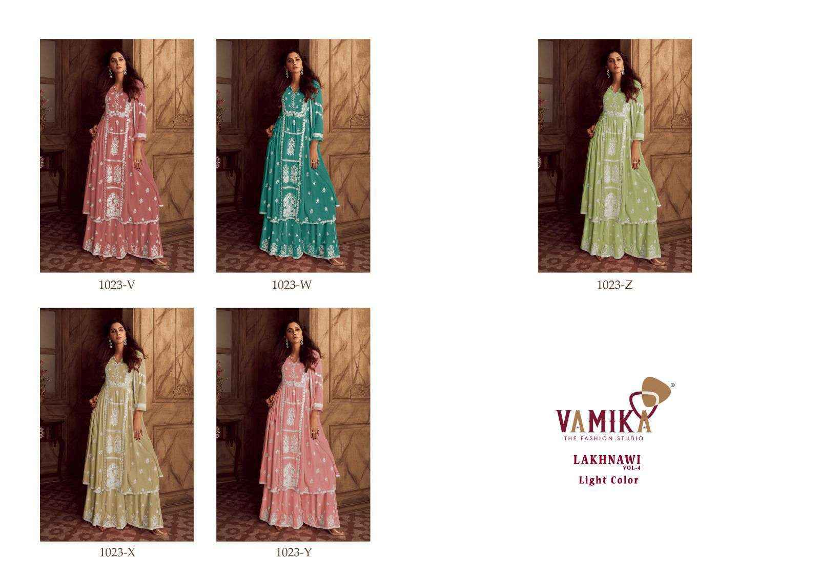Vamika Lakhnavi Vol 4 Light Color Rayon Kurti Combo 5 pcs Catalogue