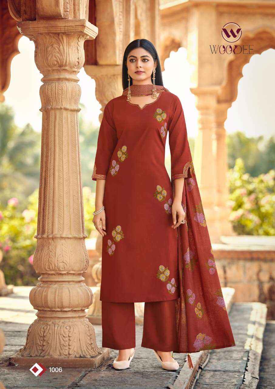 Woodee Mahek Cotton Kurti Combo 6 pcs atalogue