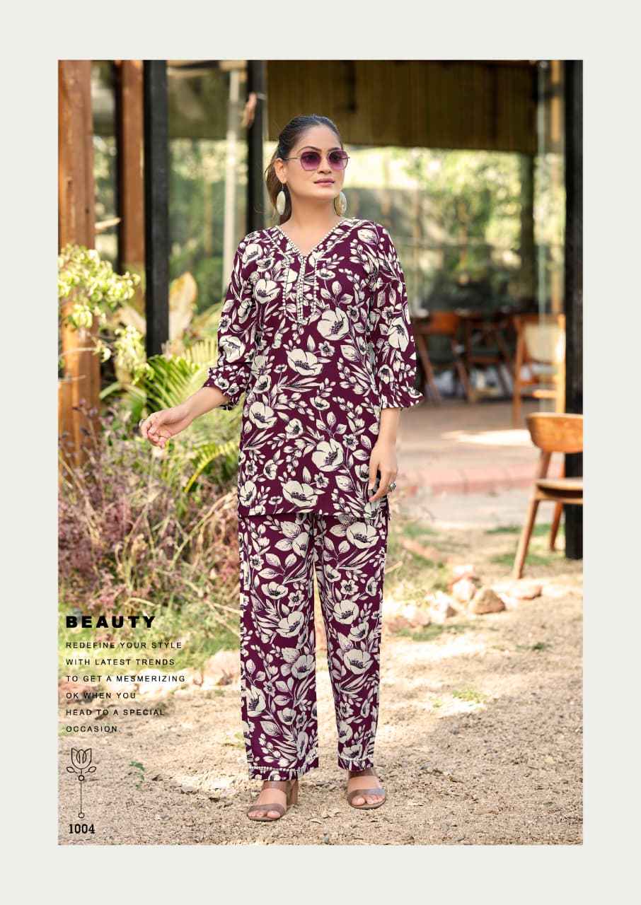 Woodee Pihu Reyon Co Ord Set 6 pcs Catalogue