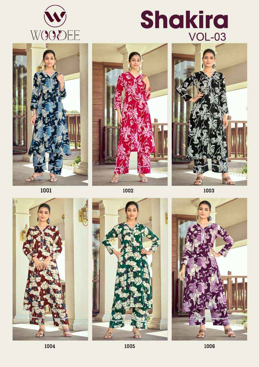 Woodee Shakira Vol 3 Reyon Kurti With Pant 6 pcs Catalogue