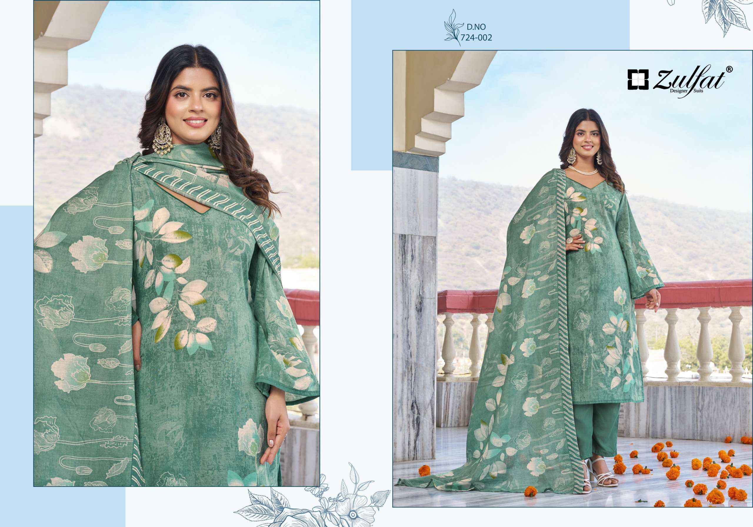 Zulfat Farida Cotton Dress Material 8 pcs Catalogue