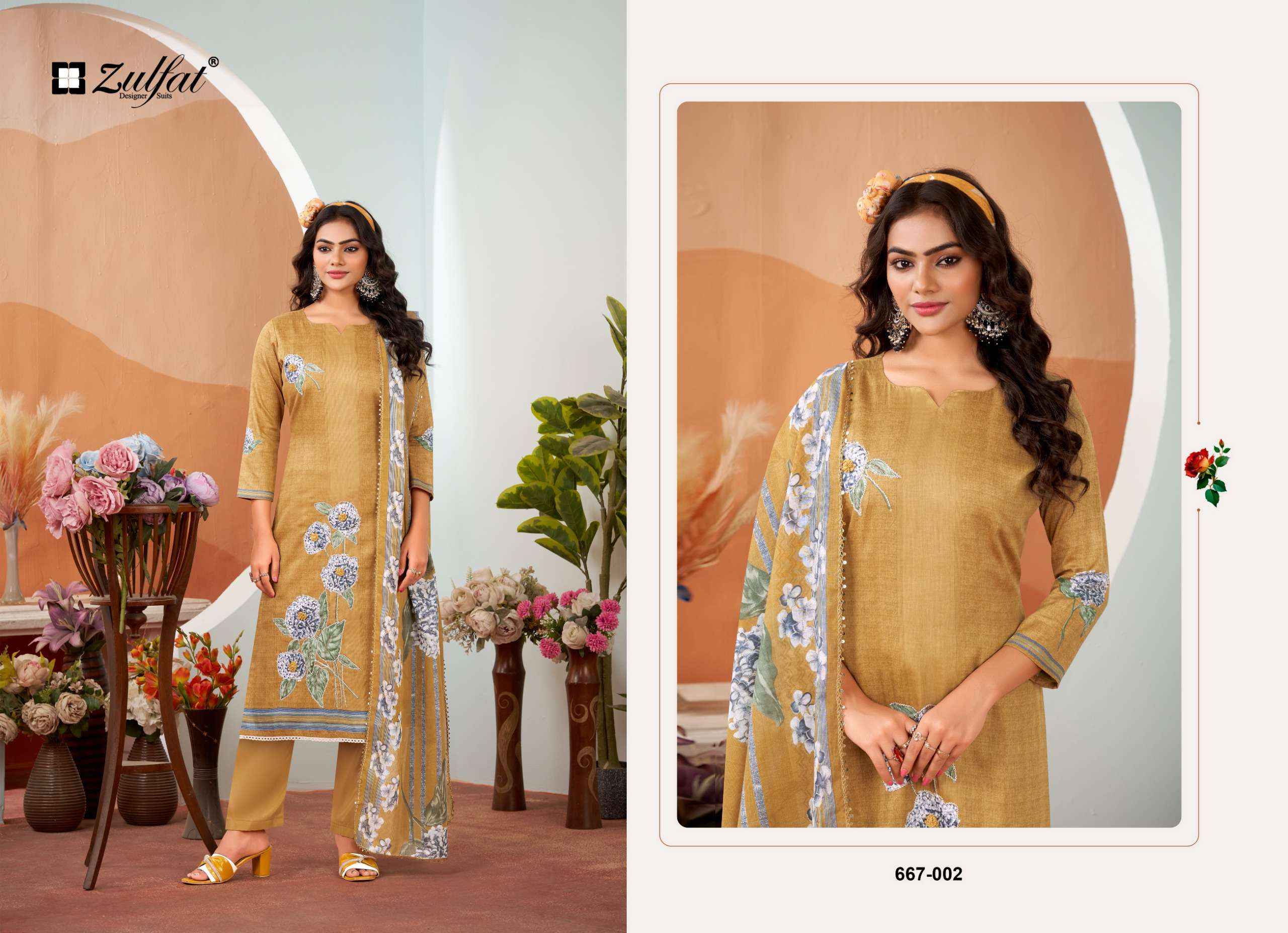 Zulfat Roshni Jam Cotton Dress Material 4 pcs Catalogue