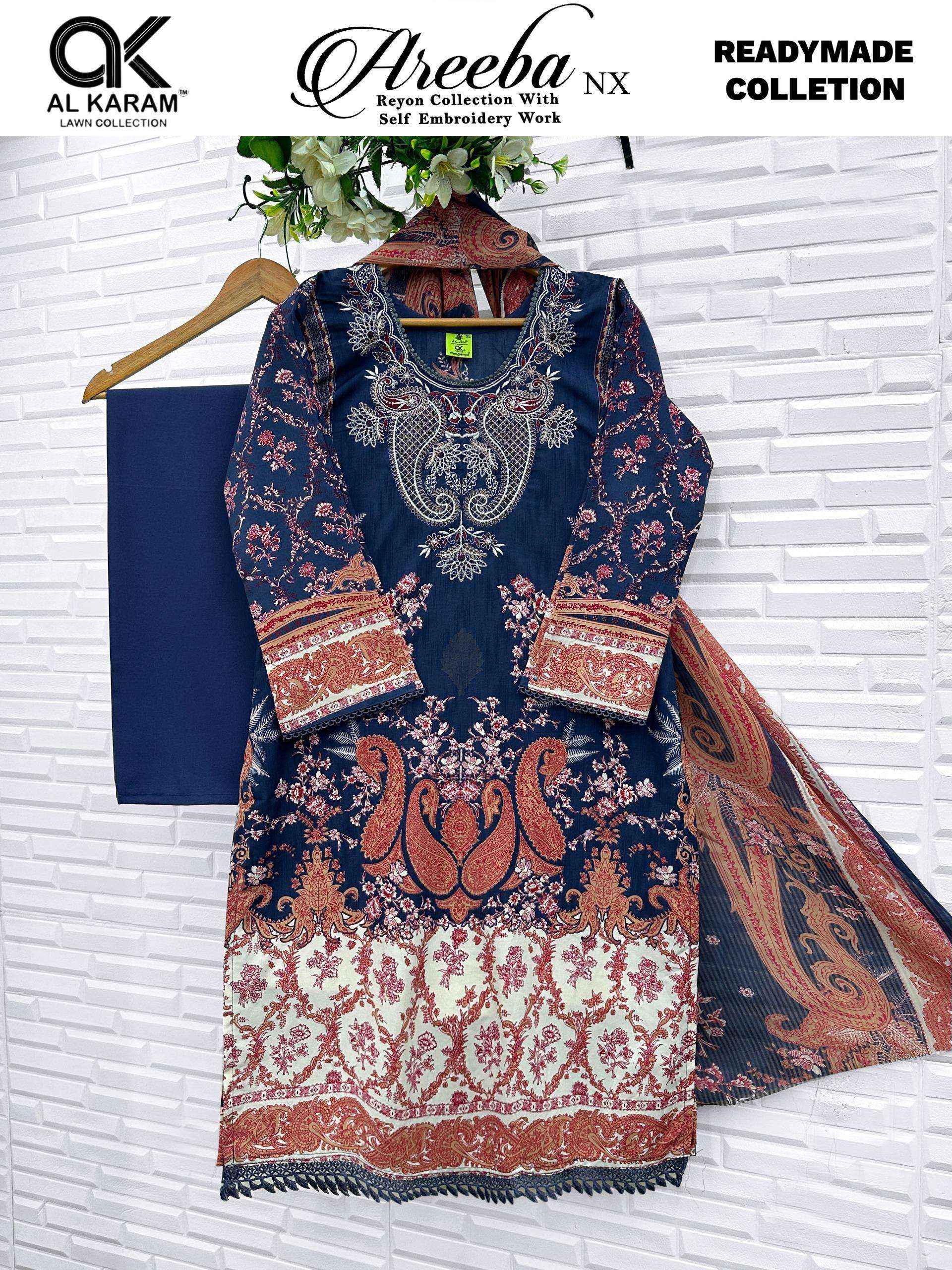 Al Karam Areeba Nx Readymade Rayon Dress 6 pcs Catalogue