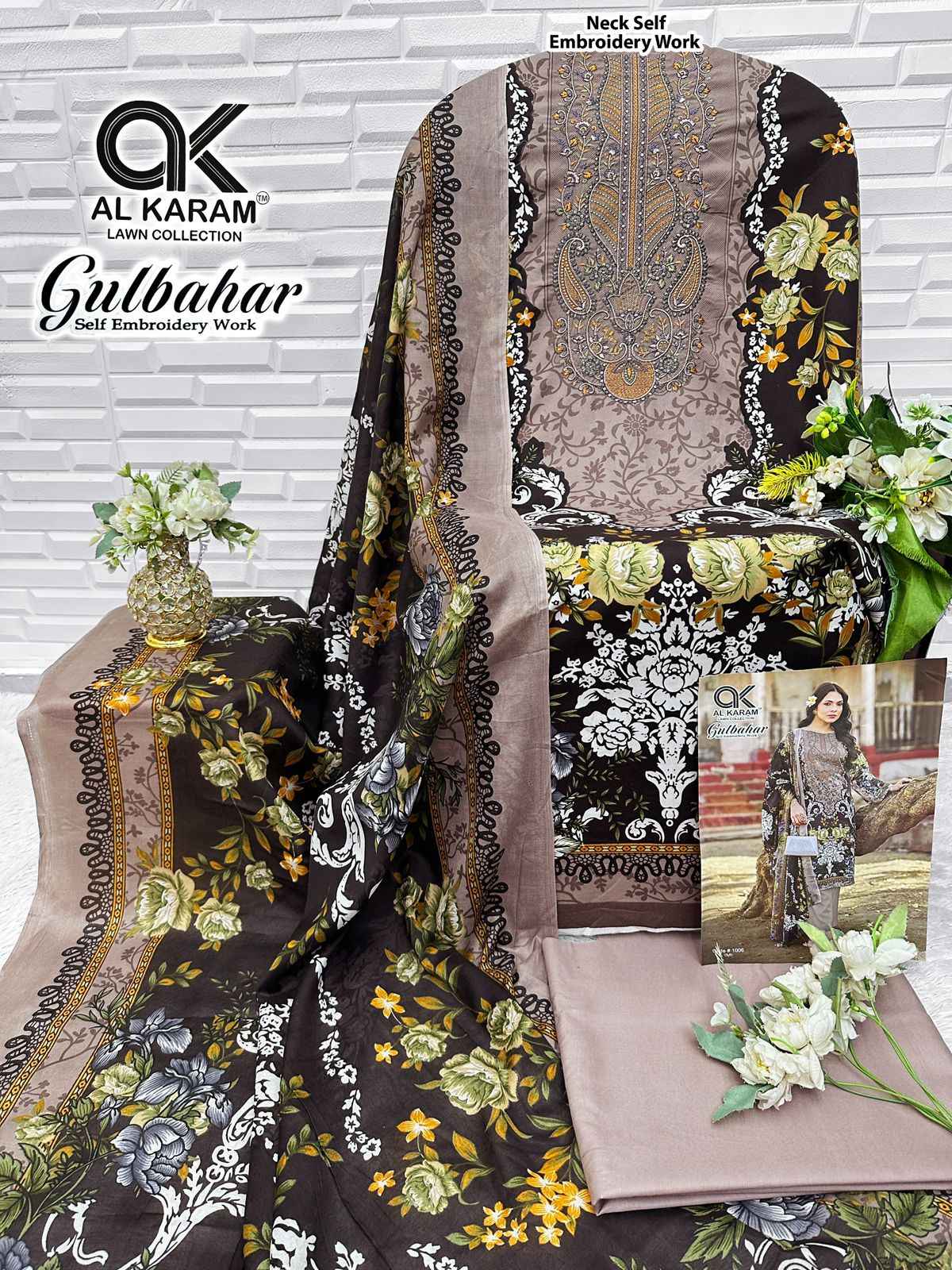 Al Karam Gulbahar Cotton Dress Material 6 pcs Catalogue