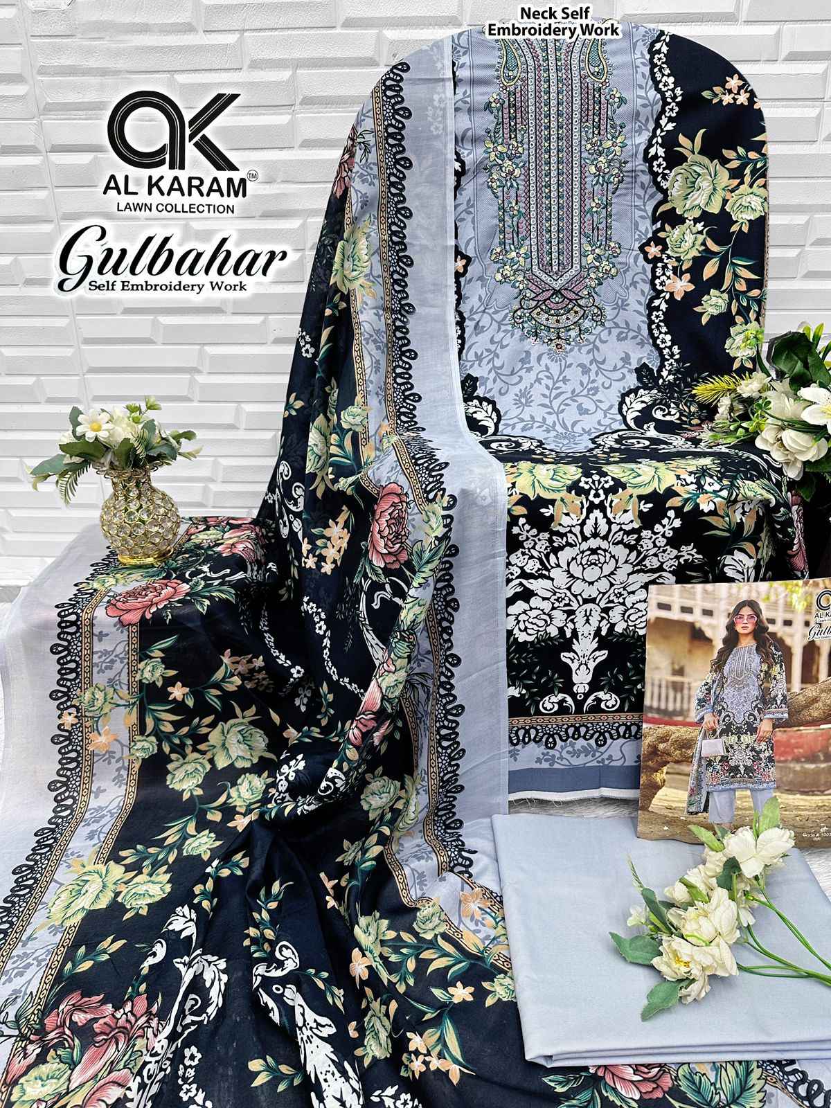Al Karam Gulbahar Cotton Dress Material 6 pcs Catalogue