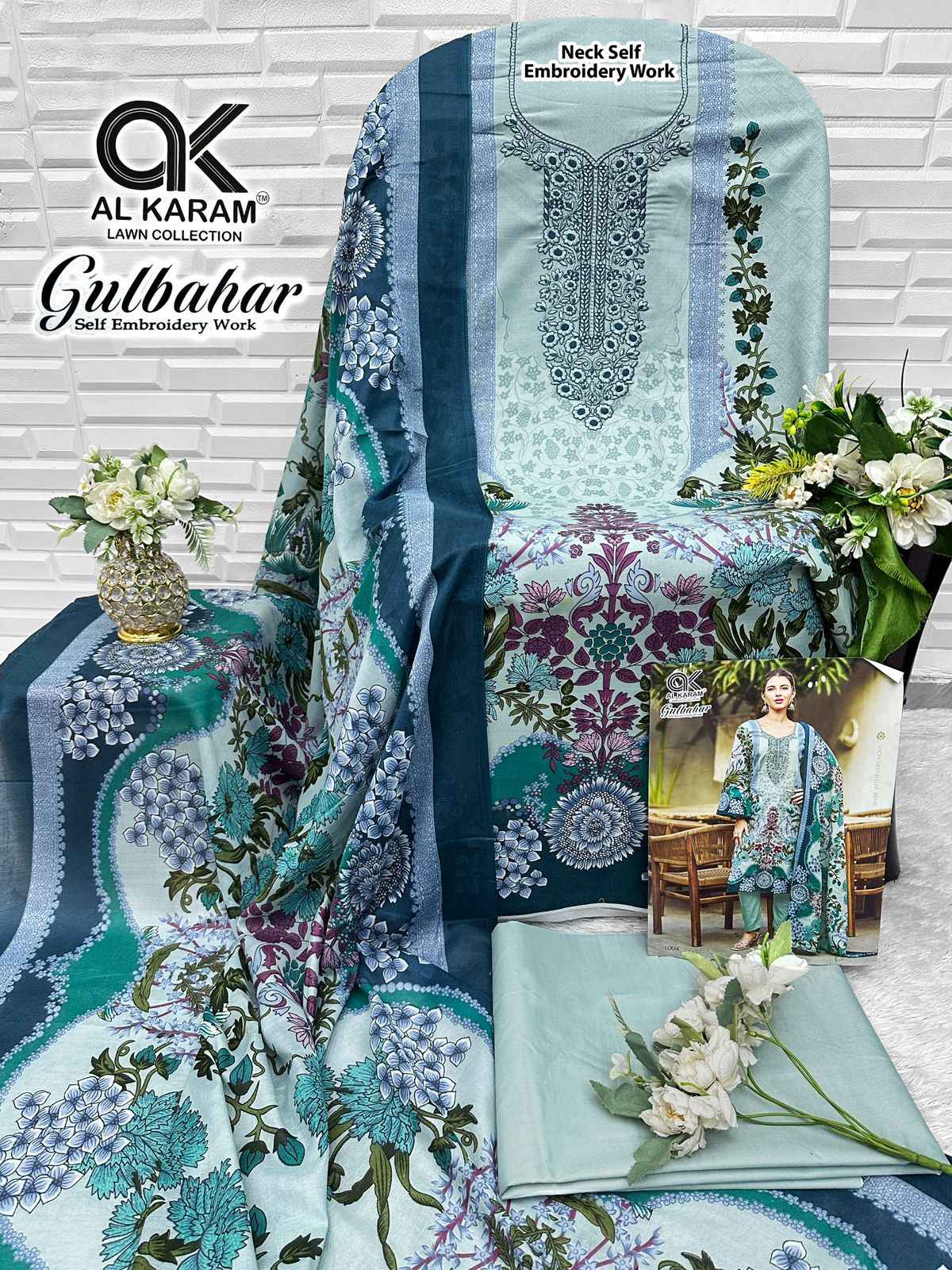 Al Karam Gulbahar Cotton Dress Material 6 pcs Catalogue