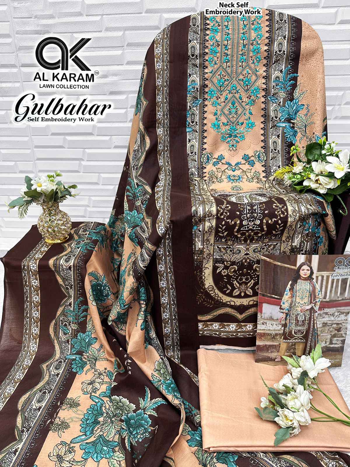 Al Karam Gulbahar Cotton Dress Material 6 pcs Catalogue