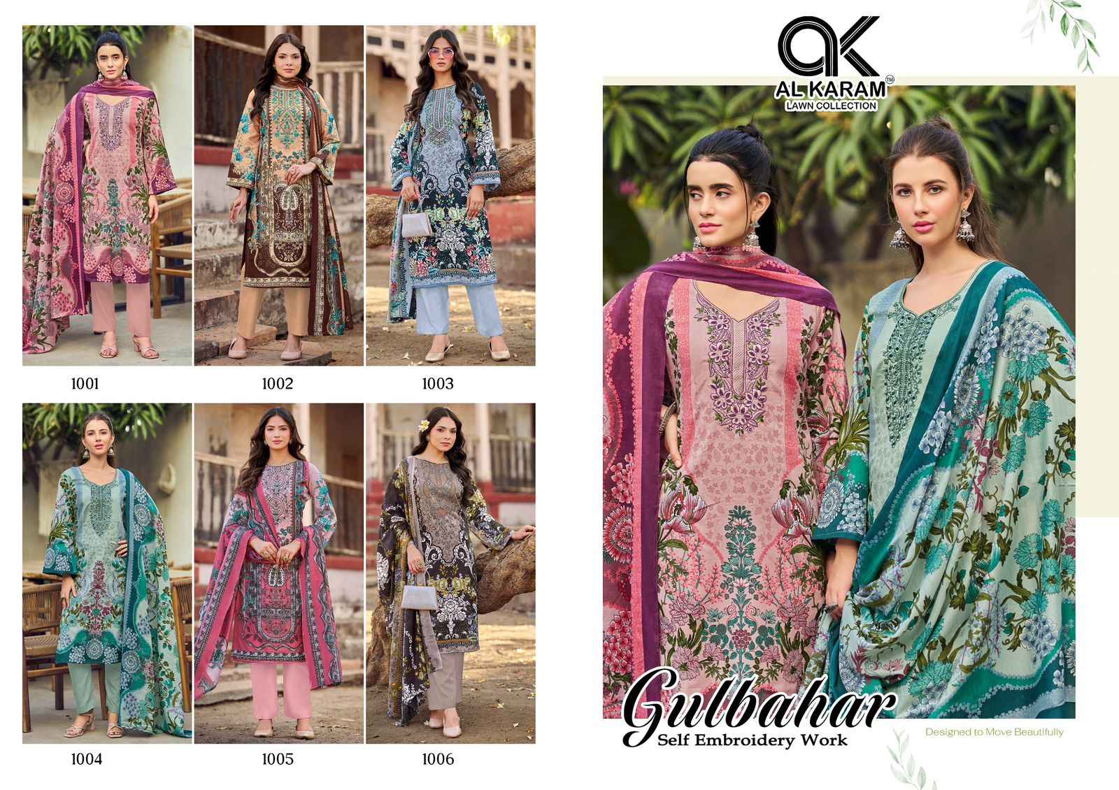 Al Karam Gulbahar Cotton Dress Material 6 pcs Catalogue