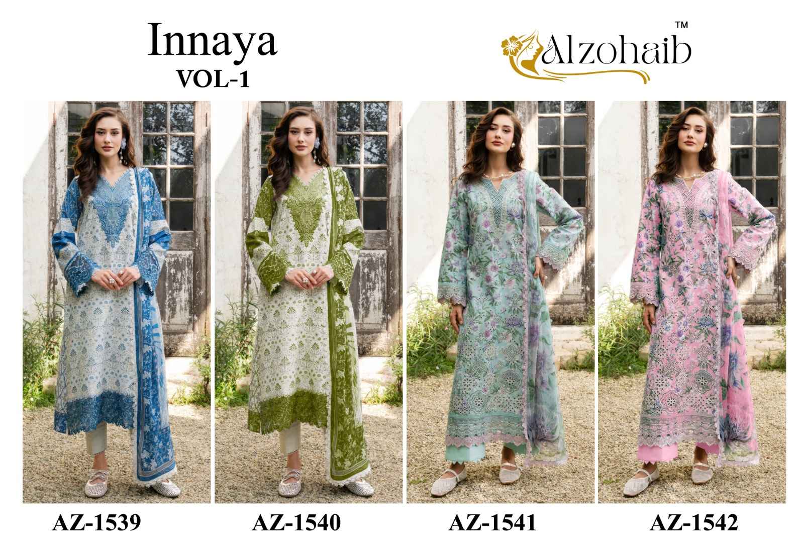 Al Zohaib Innaya Vol 1 Cotton Dress Material 4 pcs Catalogue