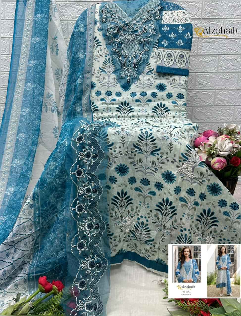 Al Zohaib Innaya Vol 1 Cotton Dress Material 4 pcs Catalogue