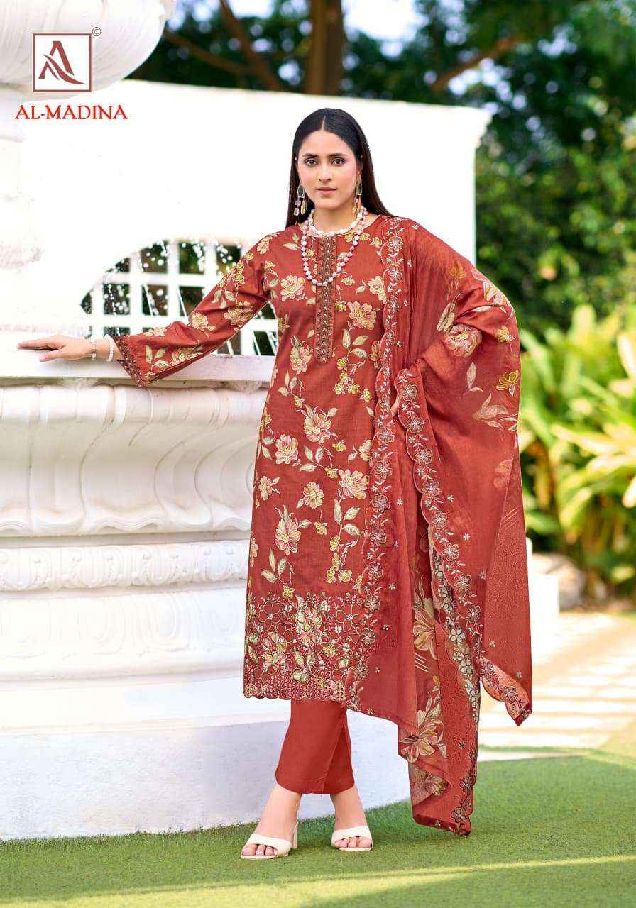 Alok Al Madina Cotton Dress Material 6 pcs Catalogue