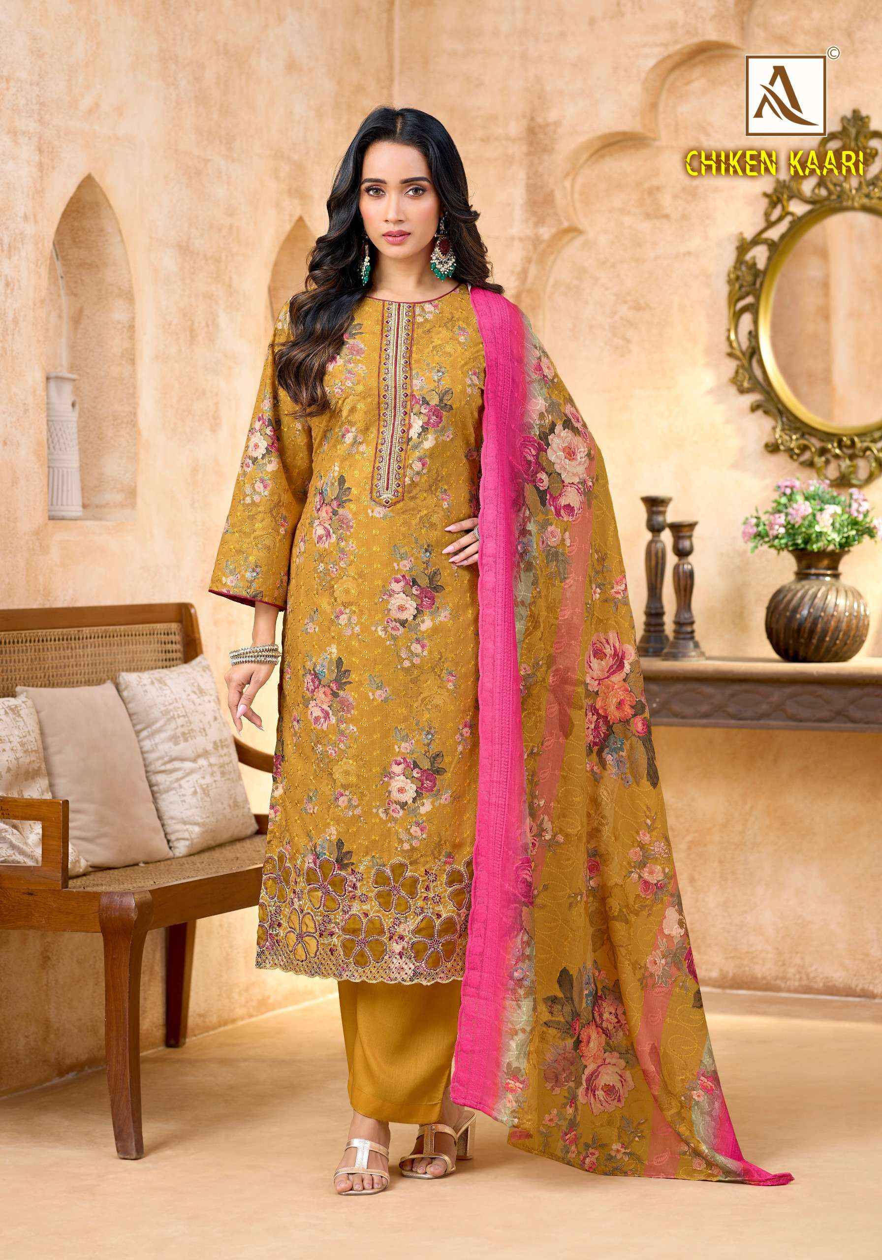 Alok Chiken Kaari Cotton Dress Material 4 pcs Catalogue