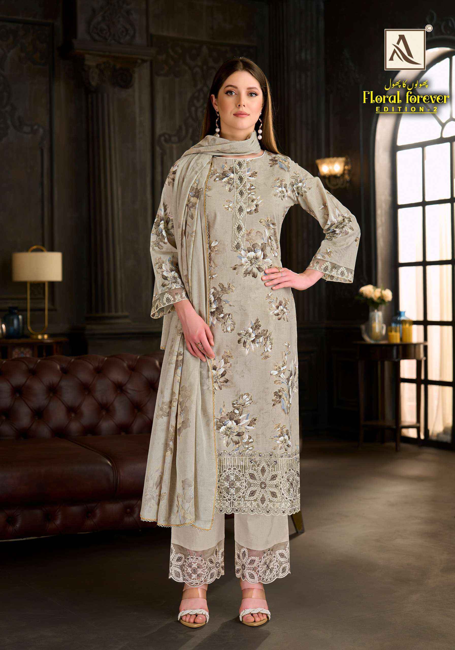 Alok Floral Forever Edition 2 Cambric Cotton Dress Material 6 pcs Catalogue