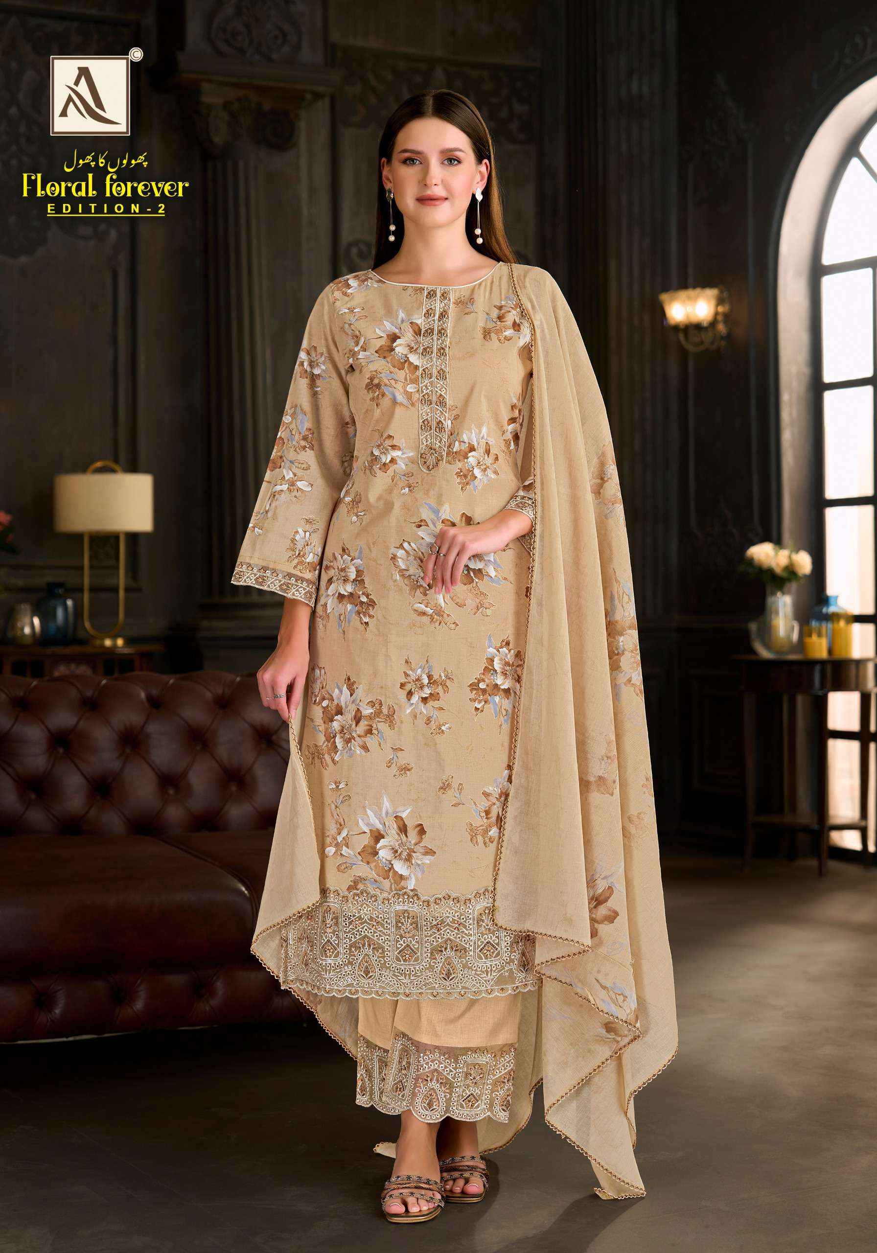 Alok Floral Forever Edition 2 Cambric Cotton Dress Material 6 pcs Catalogue