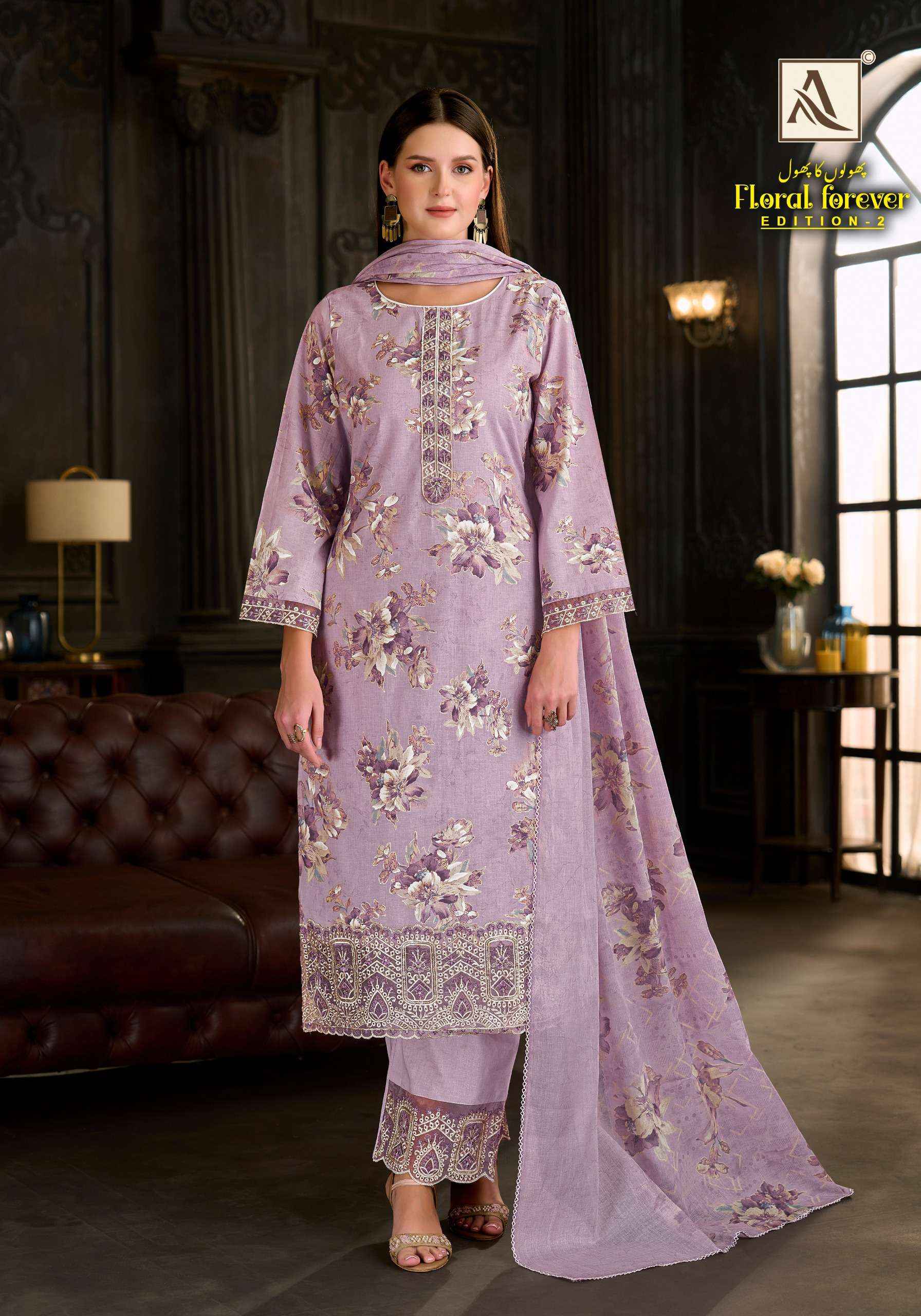 Alok Floral Forever Edition 2 Cambric Cotton Dress Material 6 pcs Catalogue