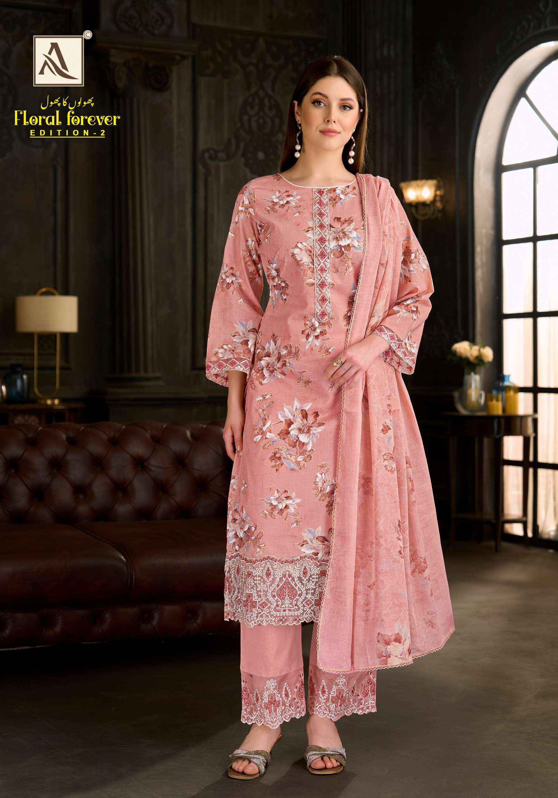 Alok Floral Forever Edition 2 Cambric Cotton Dress Material 6 pcs Catalogue