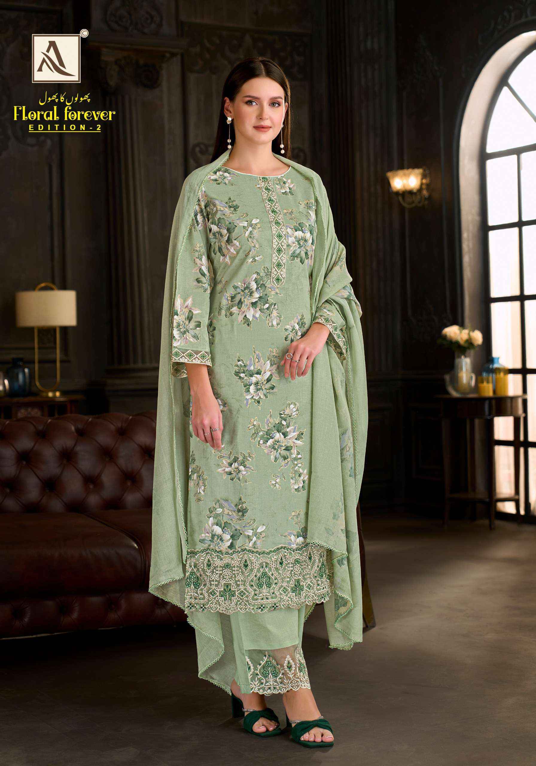 Alok Floral Forever Edition 2 Cambric Cotton Dress Material 6 pcs Catalogue