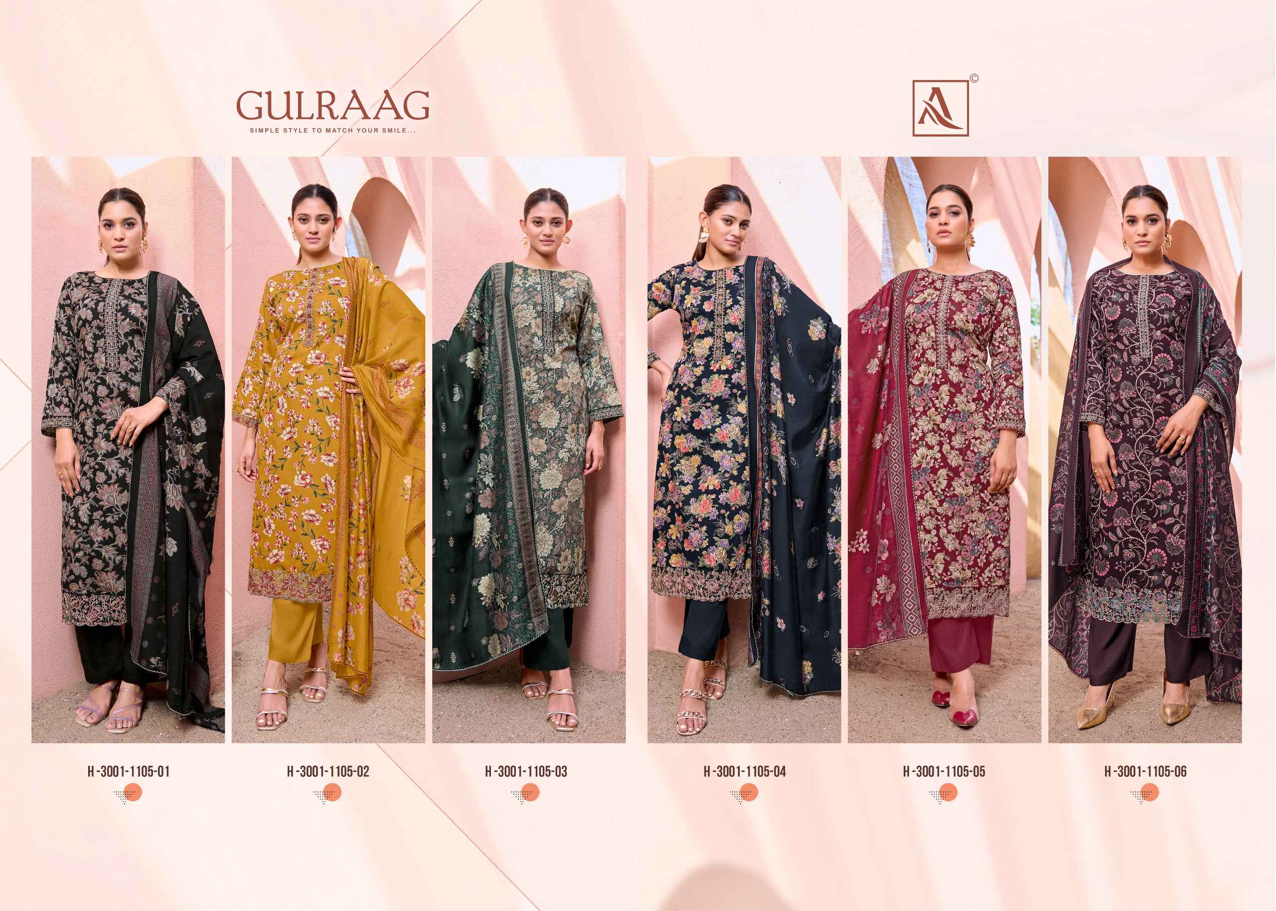 Alok Gulraag Zaam Dress Material 6 pcs Catalogue