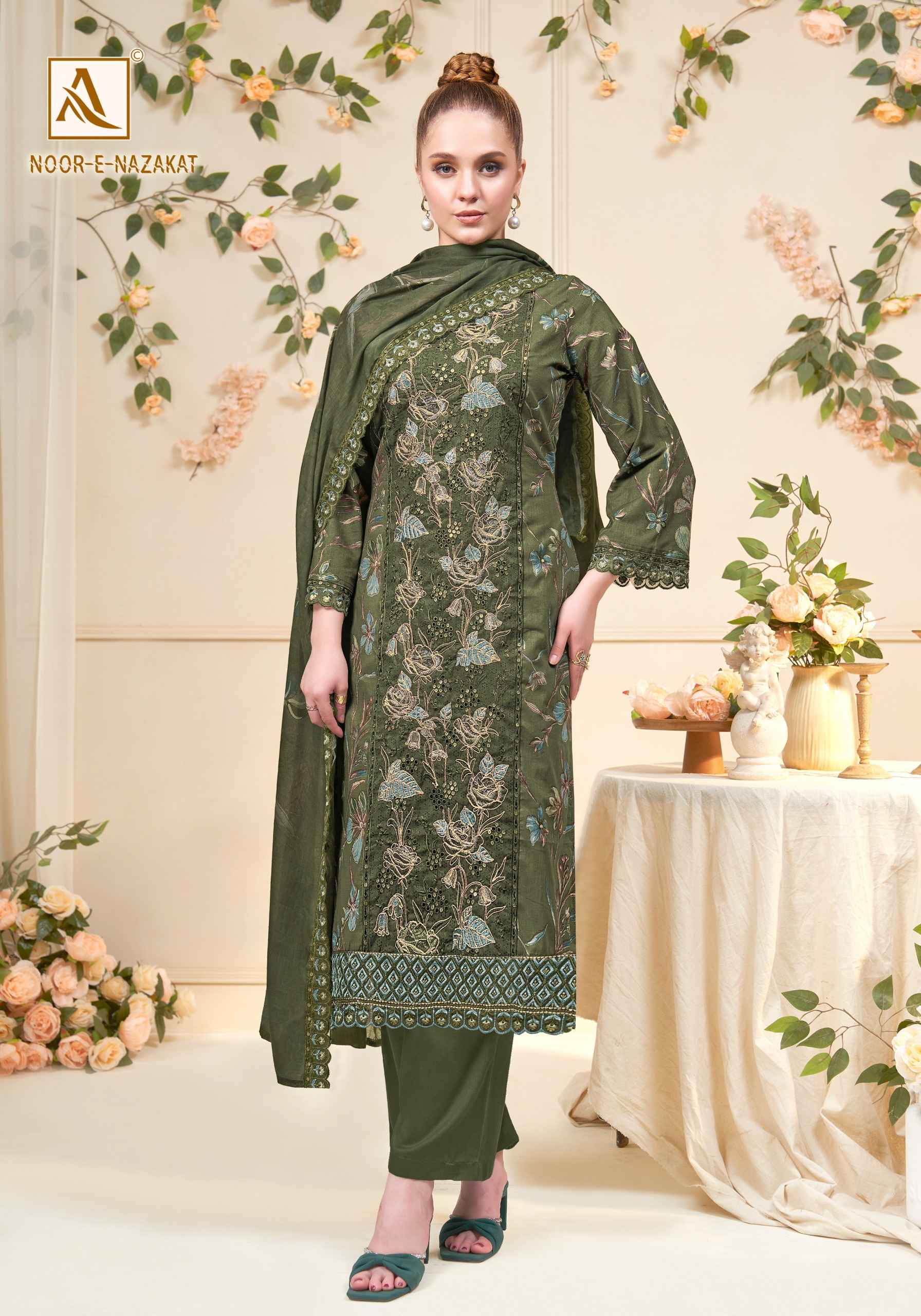 Alok Noor E Nazakat Cambric Cotton Dress Material 6 pcs Catalogue