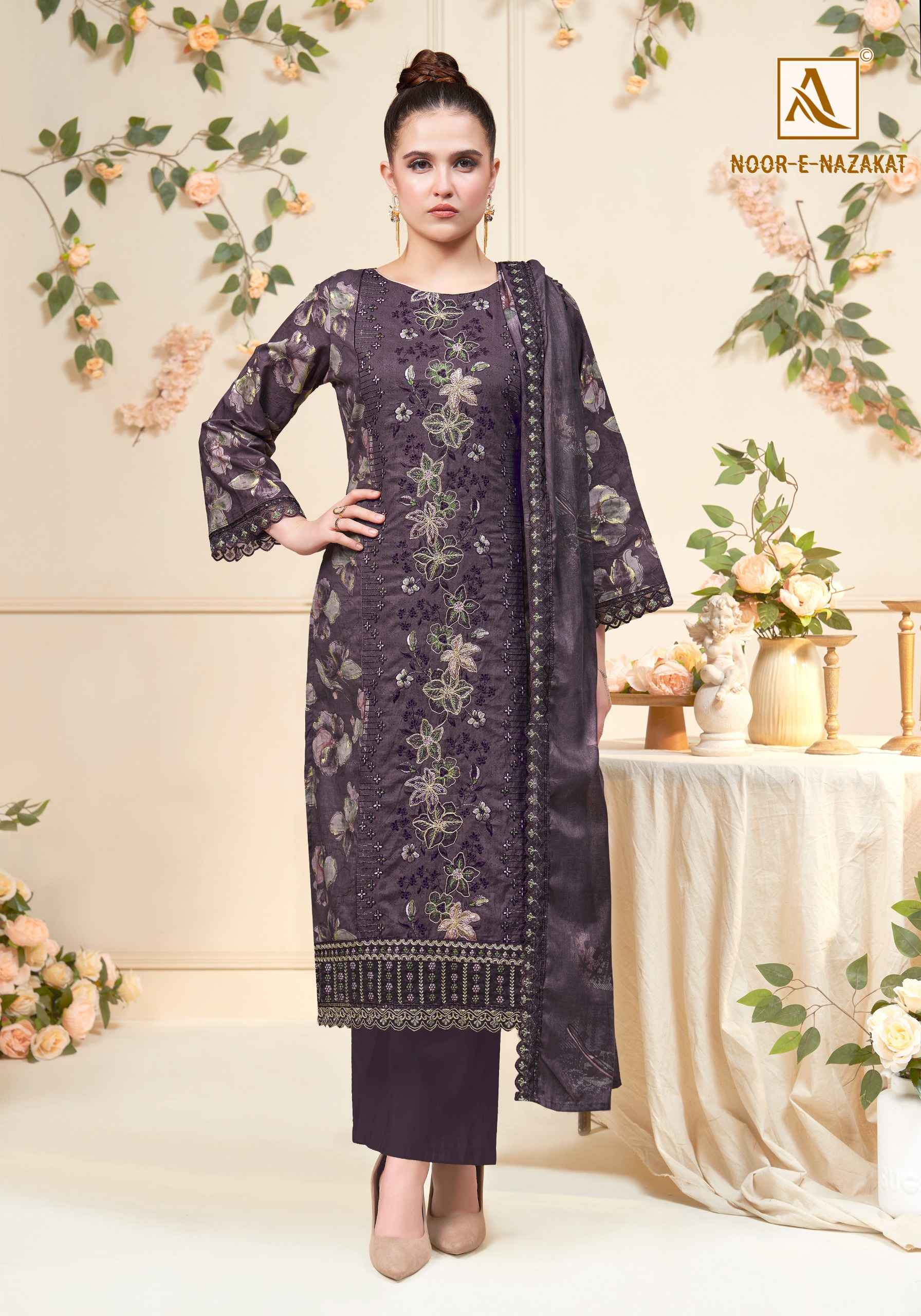 Alok Noor E Nazakat Cambric Cotton Dress Material 6 pcs Catalogue