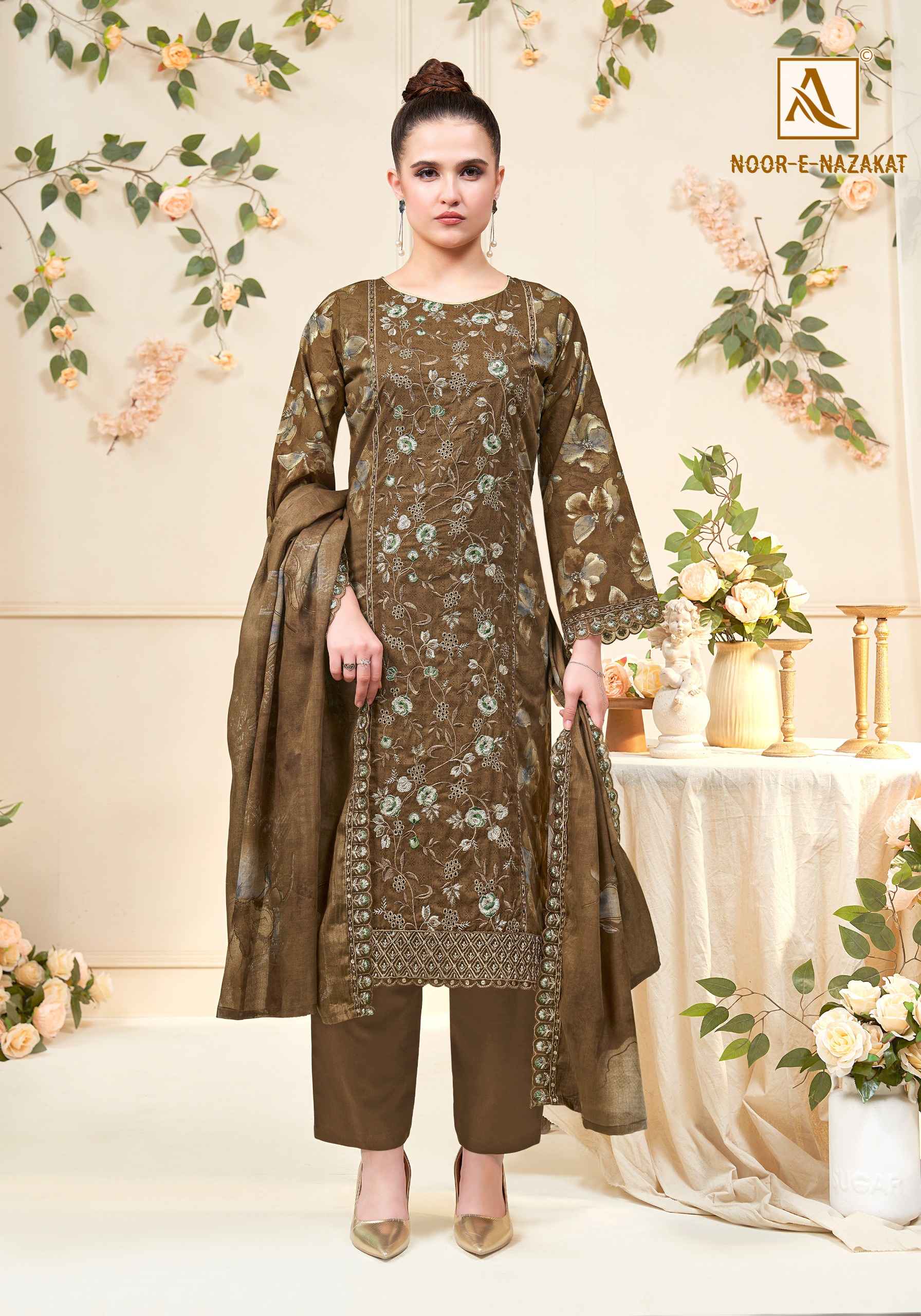 Alok Noor E Nazakat Cambric Cotton Dress Material 6 pcs Catalogue
