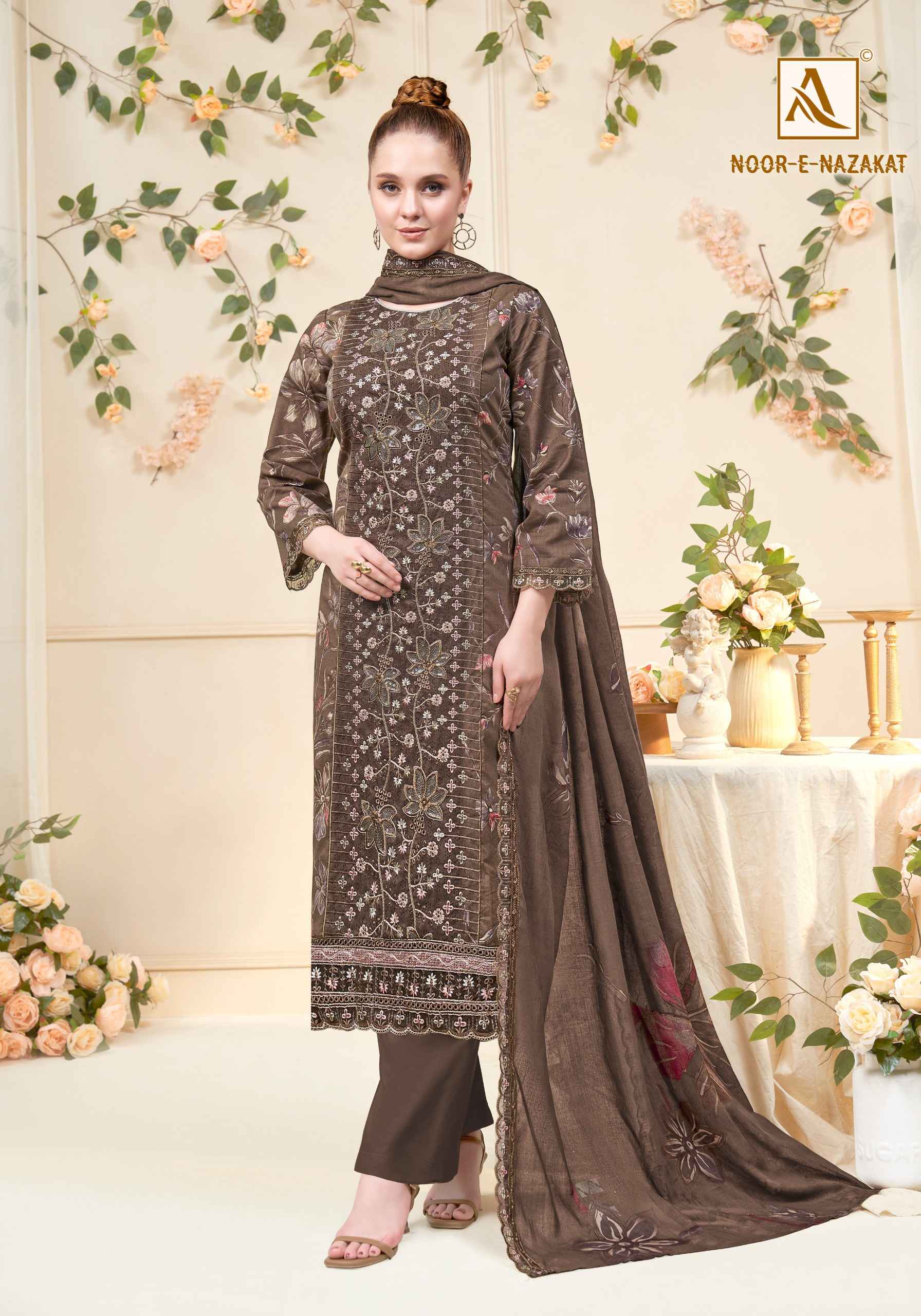 Alok Noor E Nazakat Cambric Cotton Dress Material 6 pcs Catalogue