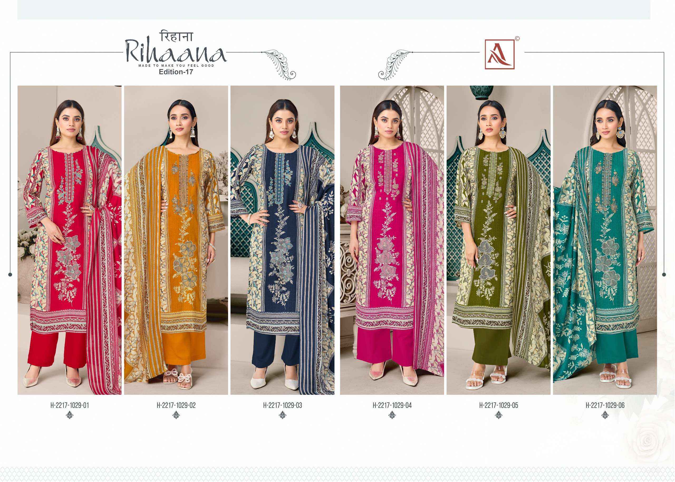 Alok Rihaana Edition 17 Cotton Dress Material 6 pcs Catalogue