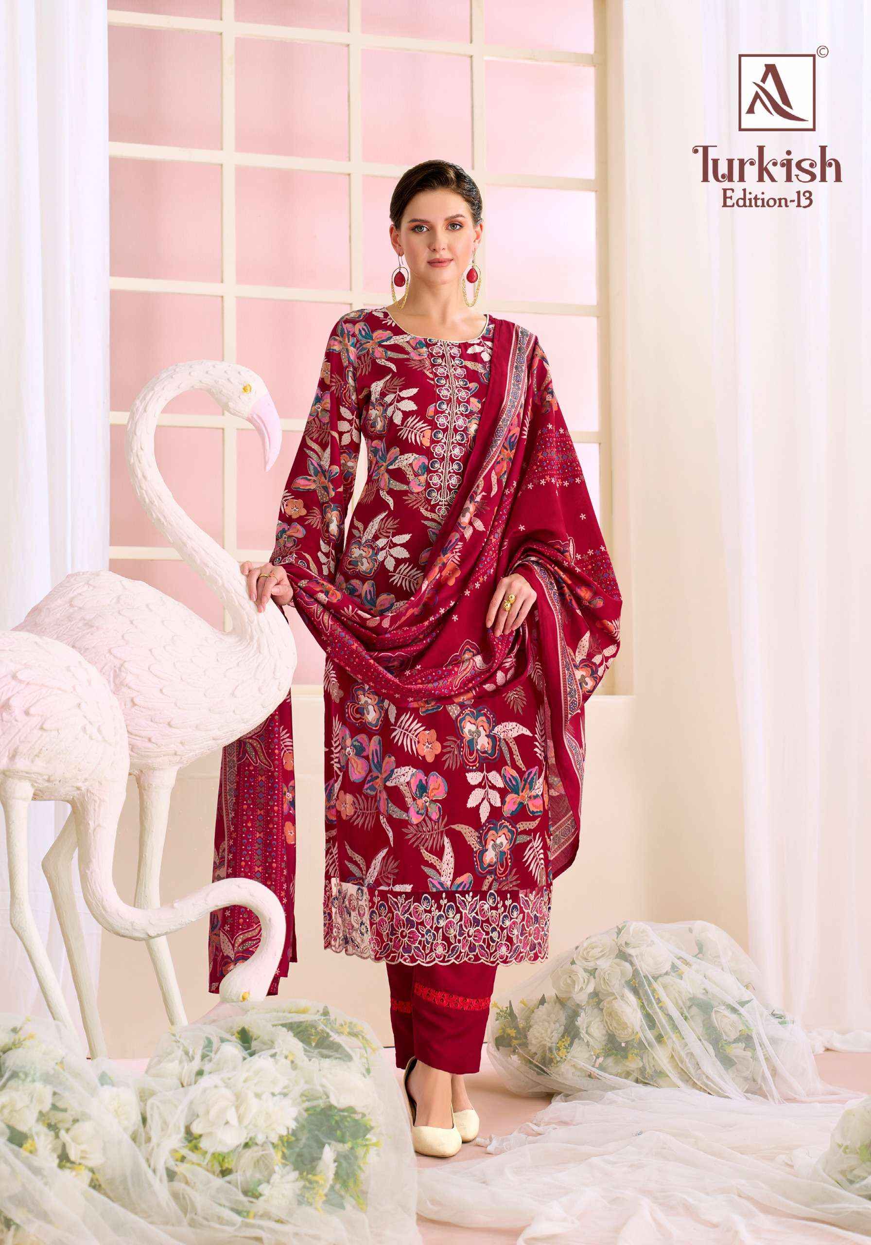Alok Turkish Edition 13 Viscose Reyon Dress Material 6 pcs Catalogue